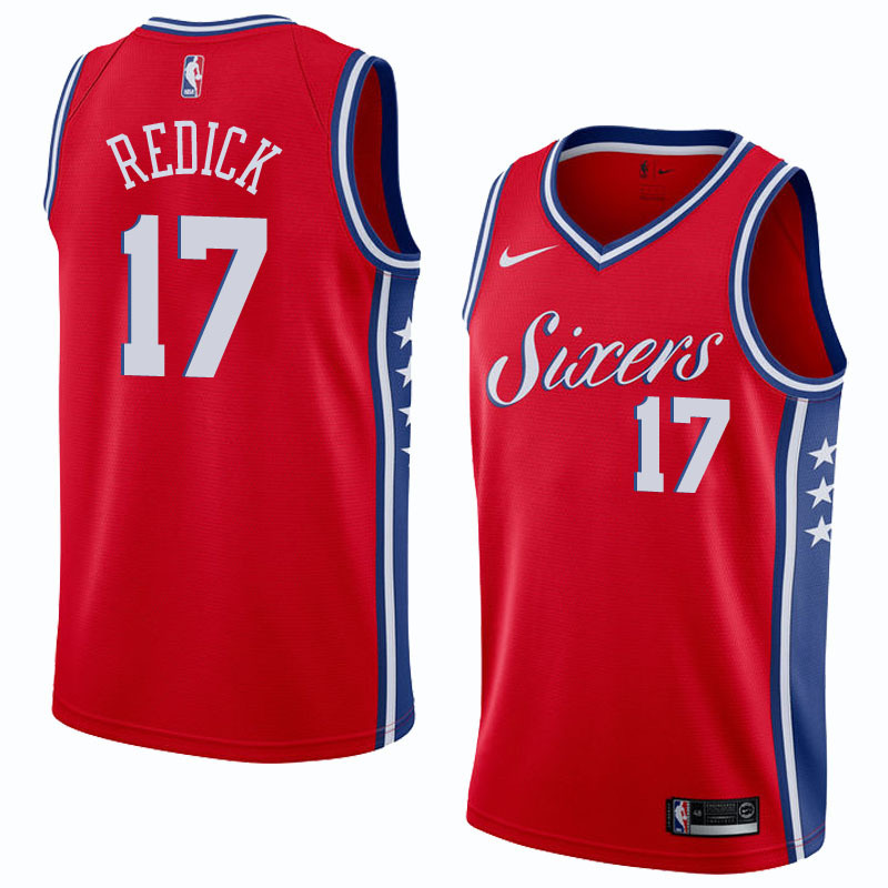 NBA Men Philadelphia 76ers Red #17 REDICK Jersey High Quality Name and Number Print - leoleo123123