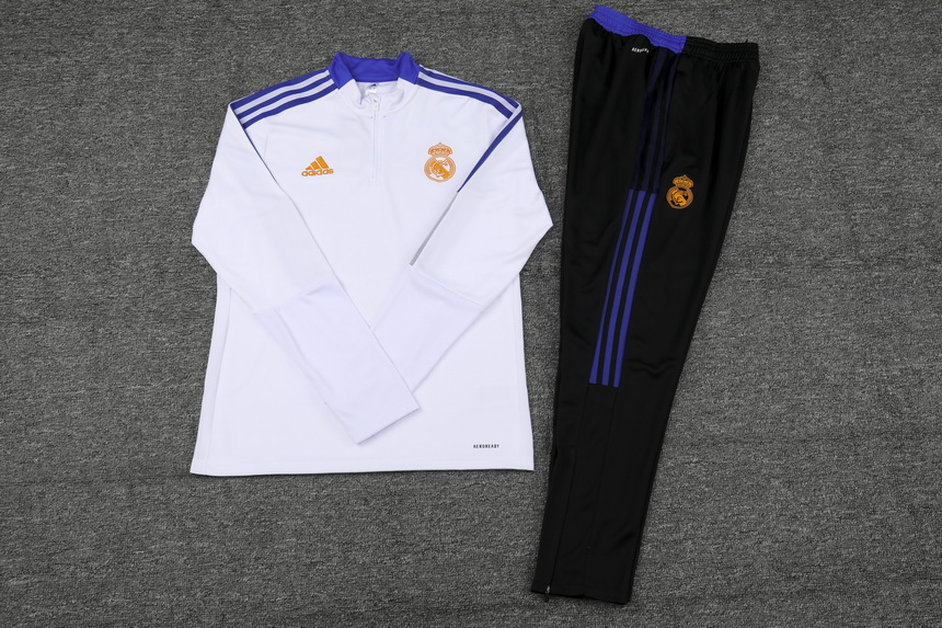 21/22 Real Madrid Kids White Sweater Tracksuit Thai Quality - leoleo123123