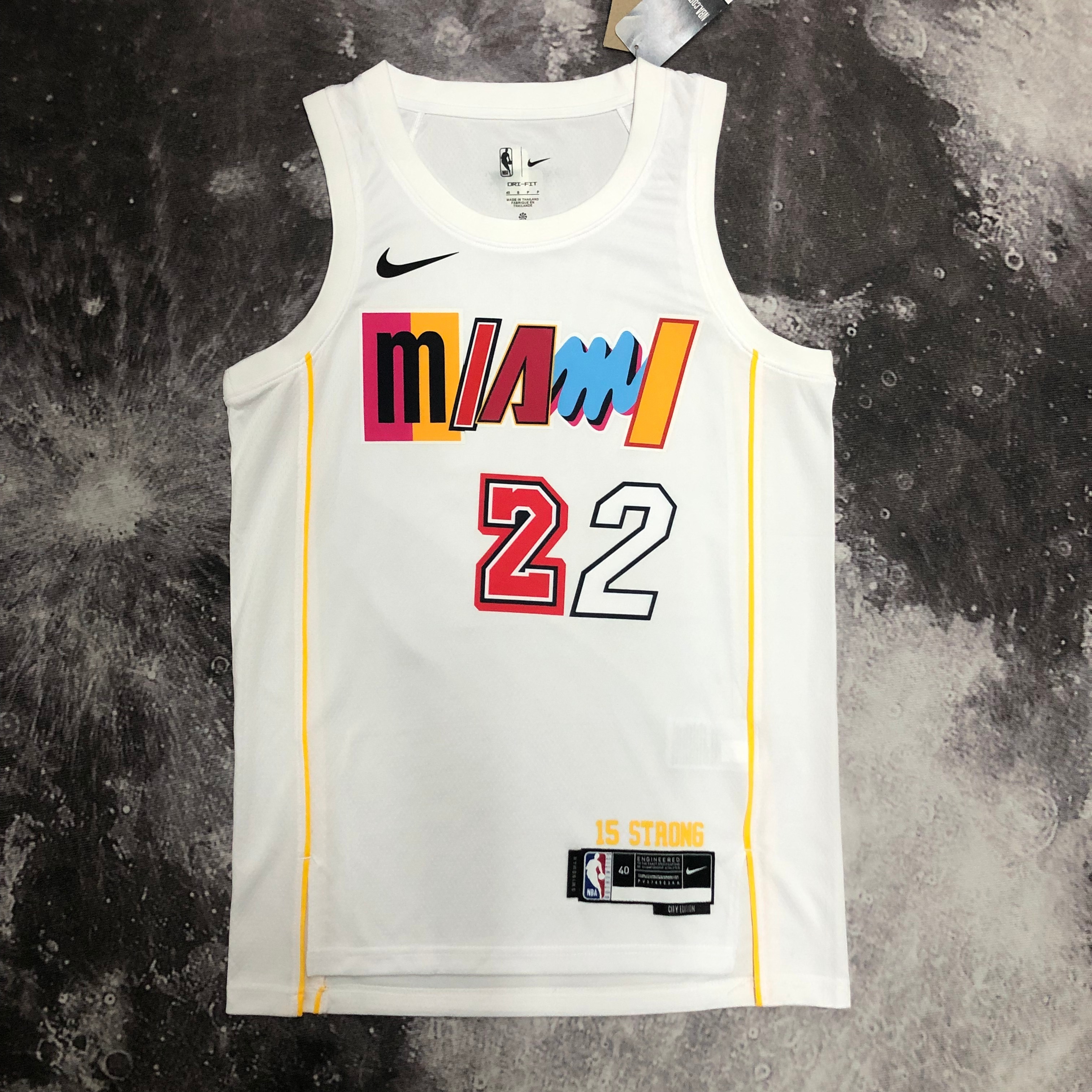 NBA Men Season 2023 Miami Heat White #22 BUTLER Jersey High Quality Name and Number Print - leoleo123123