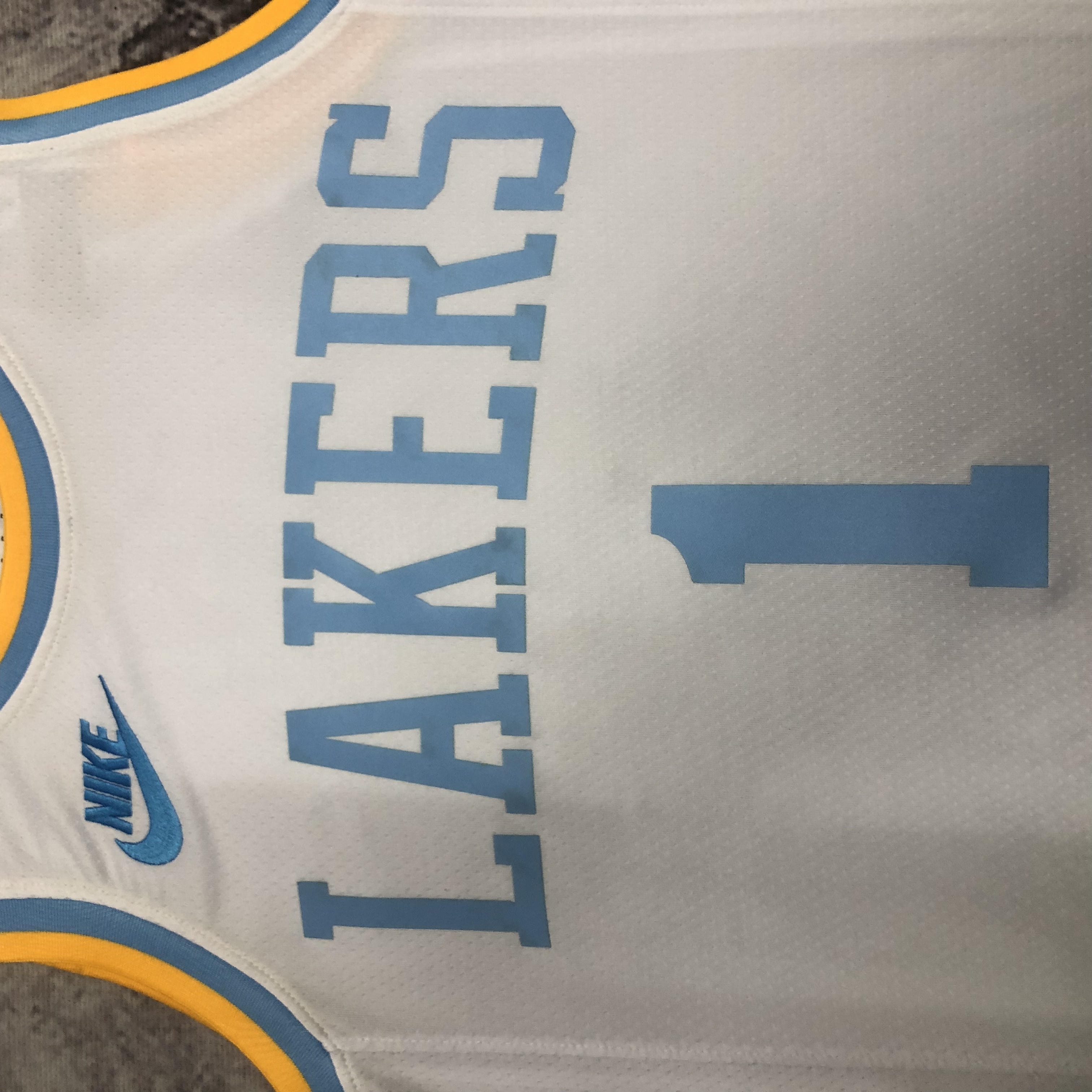 NBA Men Season 2023 Los Angeles Lakers White Retro Round Neck #1 RUSSELL Jersey High Quality Name and Number Print - leoleo123123