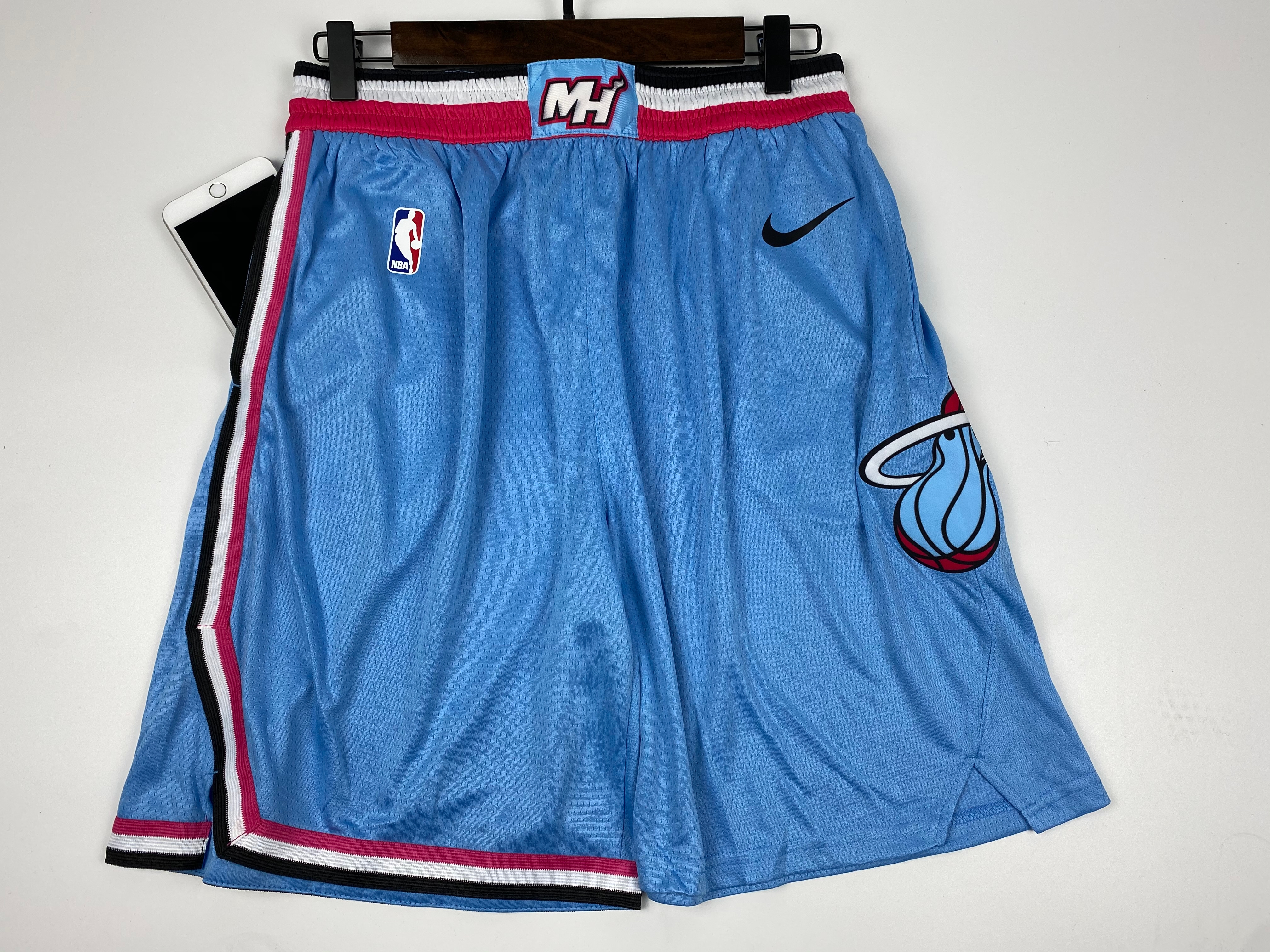 NBA Men Miami Heat Blue City Pant Short High Quality Name and Number Print - leoleo123123