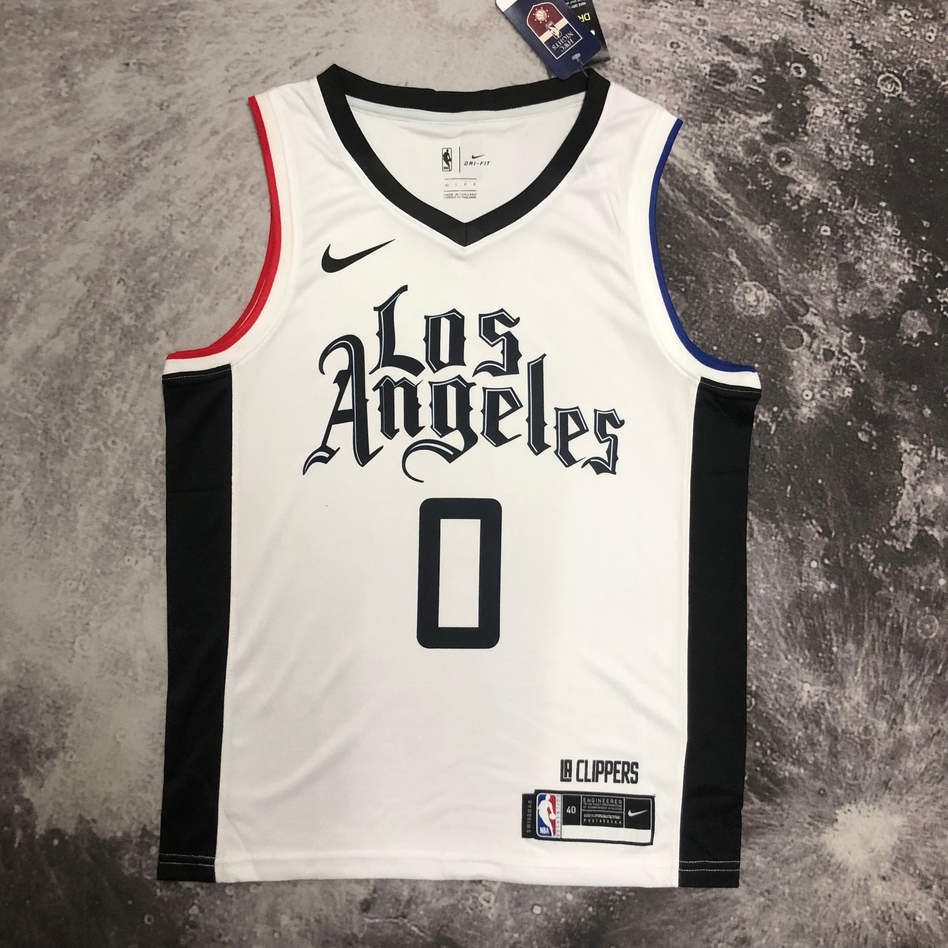 NBA Season 20-21 Men Los Angeles Clippers in Latin White City #0 WESTBROOK Jersey High Quality Name and Number Print - leoleo123123