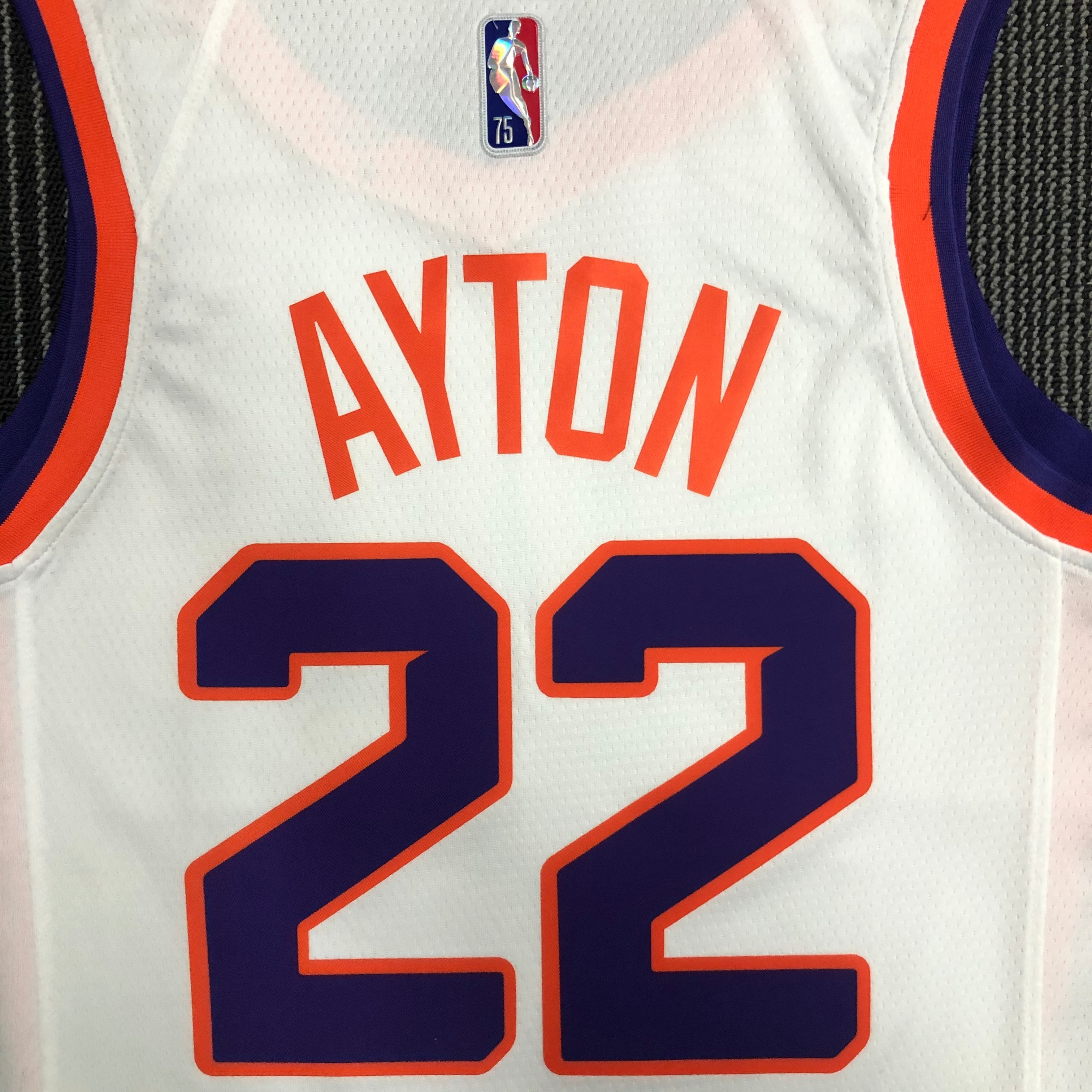 NBA Men 75 Anniversary Phoenix Suns White #22 AYTON Jersey High Quality Name and Number Print - leoleo123123