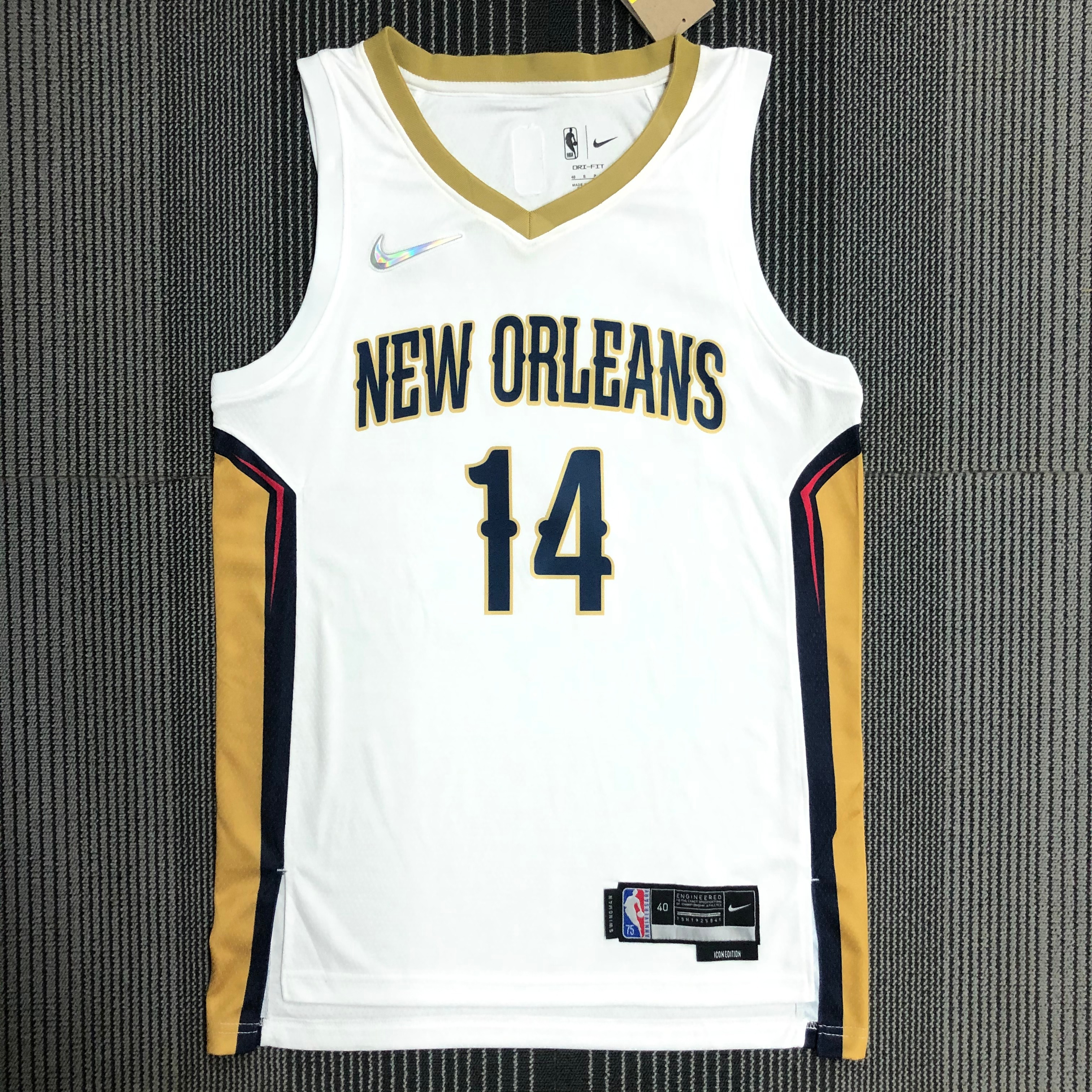 NBA Men 75th Anniversary New Orleans Pelicans White #14 INGRAM Jersey High Quality Name and Number Print - leoleo123123