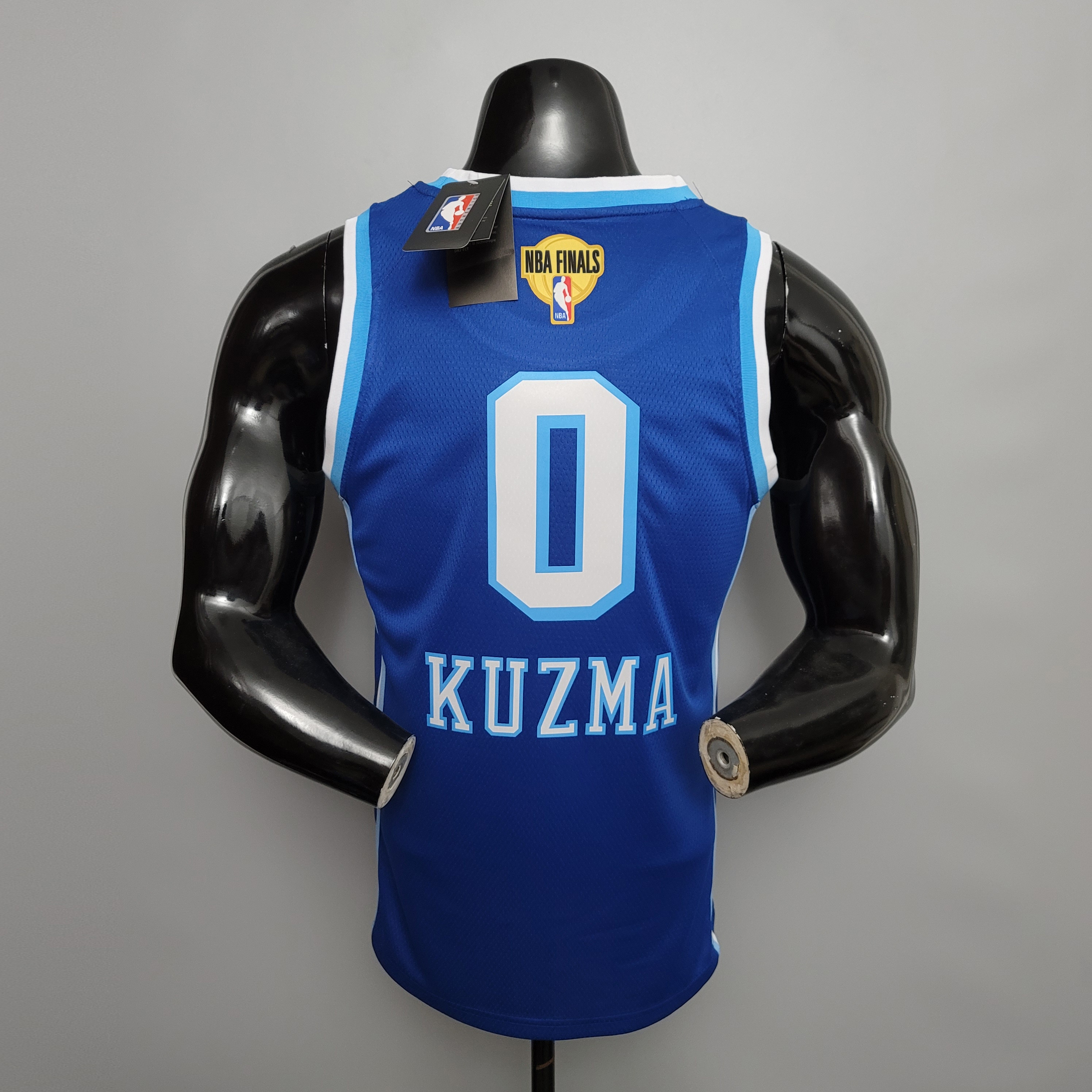 NBA Finals Men Los Angeles Lakers Retro in Latin #0 KUZMA Blue Round Neck Jersey High Quality Name and Number Print - leoleo123123