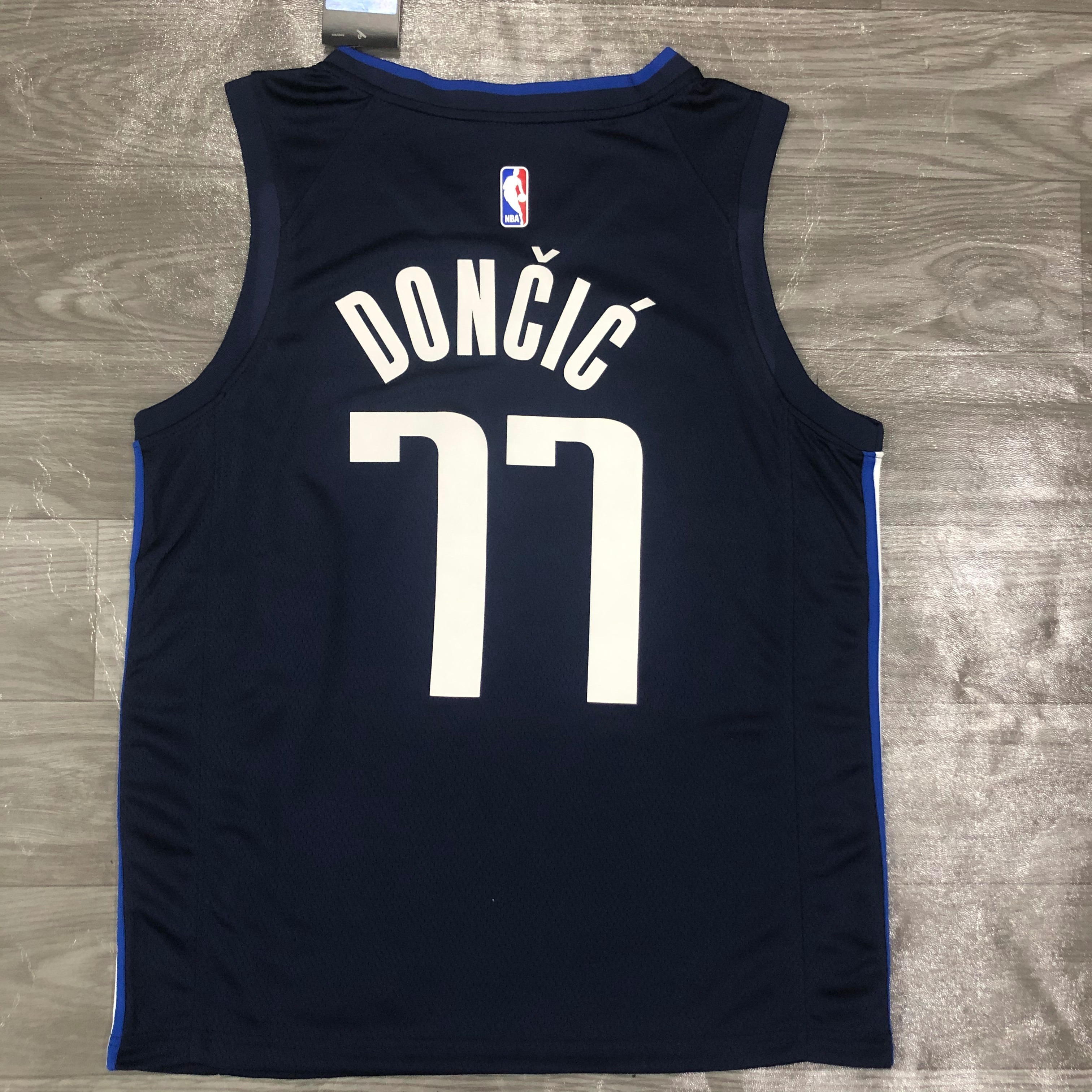 NBA Men Season 2021 Dallas Mavericks Dark Blue #77 DONCIC Jersey with Jordon Logo High Quality Name and Number Print - leoleo123123