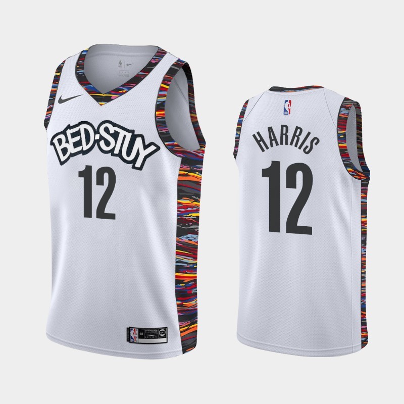 NBA Men New Brooklyn Nets White City #12 HARRIS Jersey High Quality Name and Number Print - leoleo123123