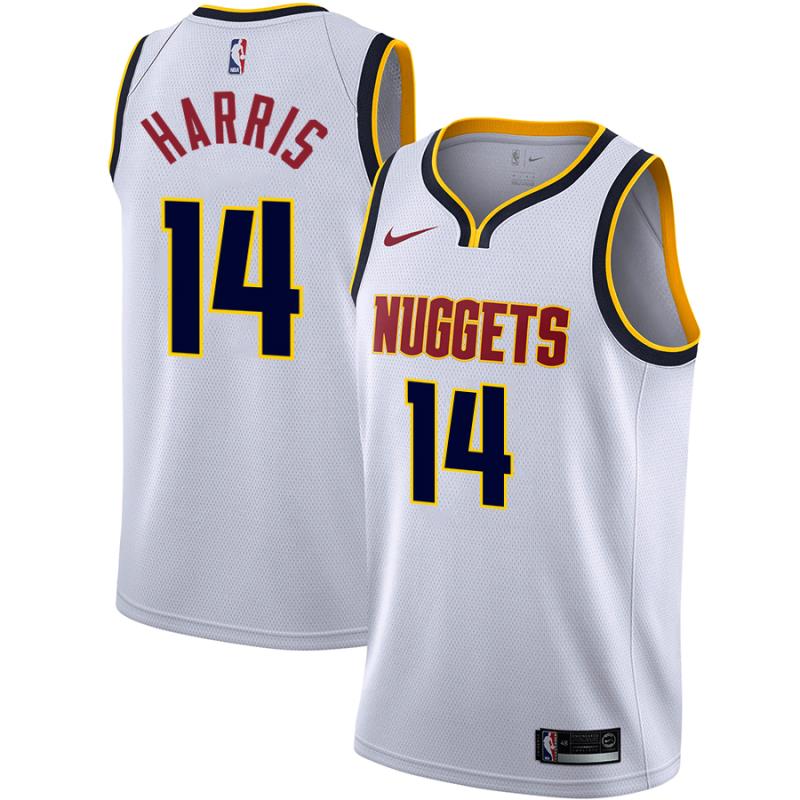 NBA Men Denver Nuggets White #14 HARRIS Jersey High Quality Name and Number Print - leoleo123123