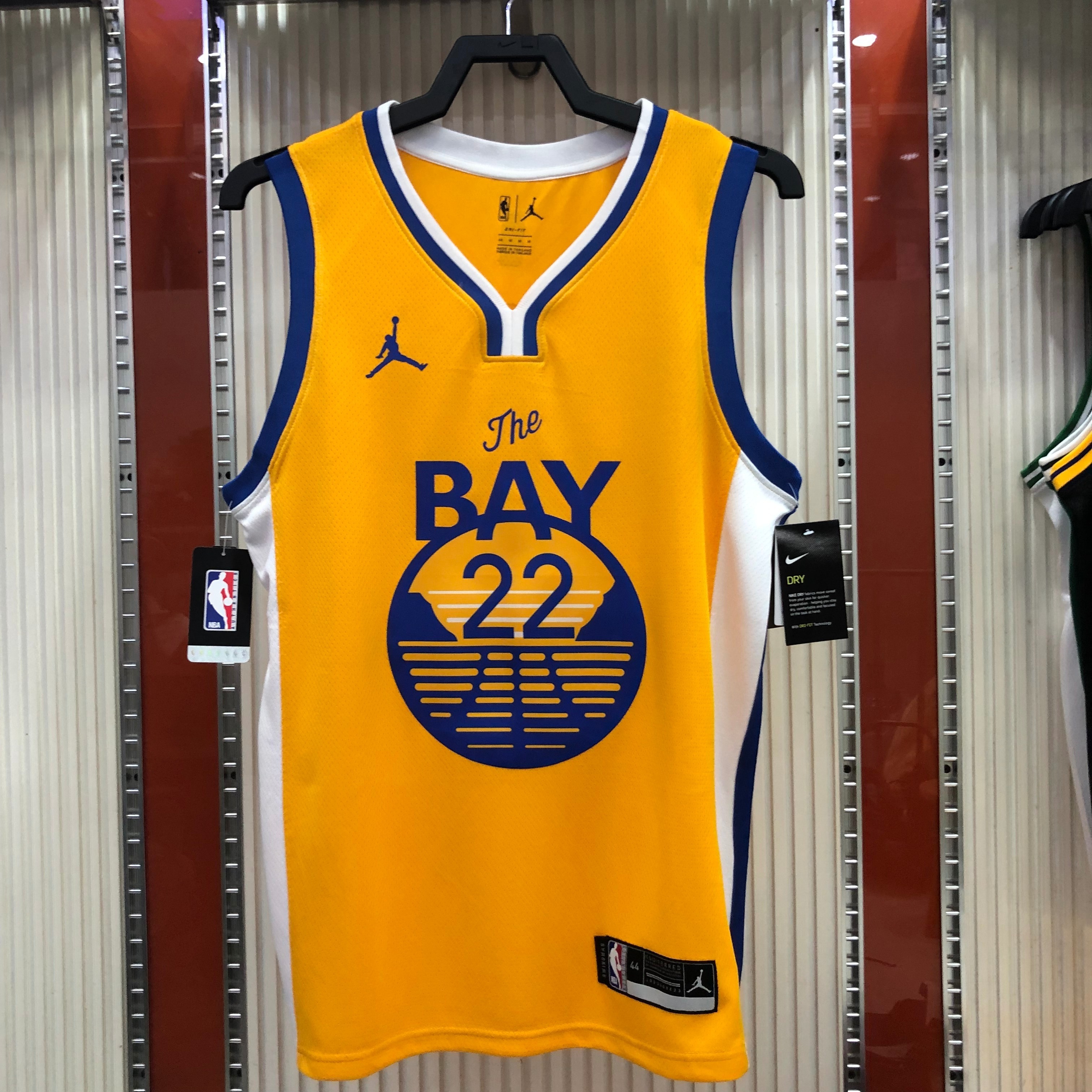 NBA Season 2021 Men Golden State Warriors ##22 WIGGINS Yellow Jersey wih Jordan Logo High Quality Name and Number Print - leoleo123123