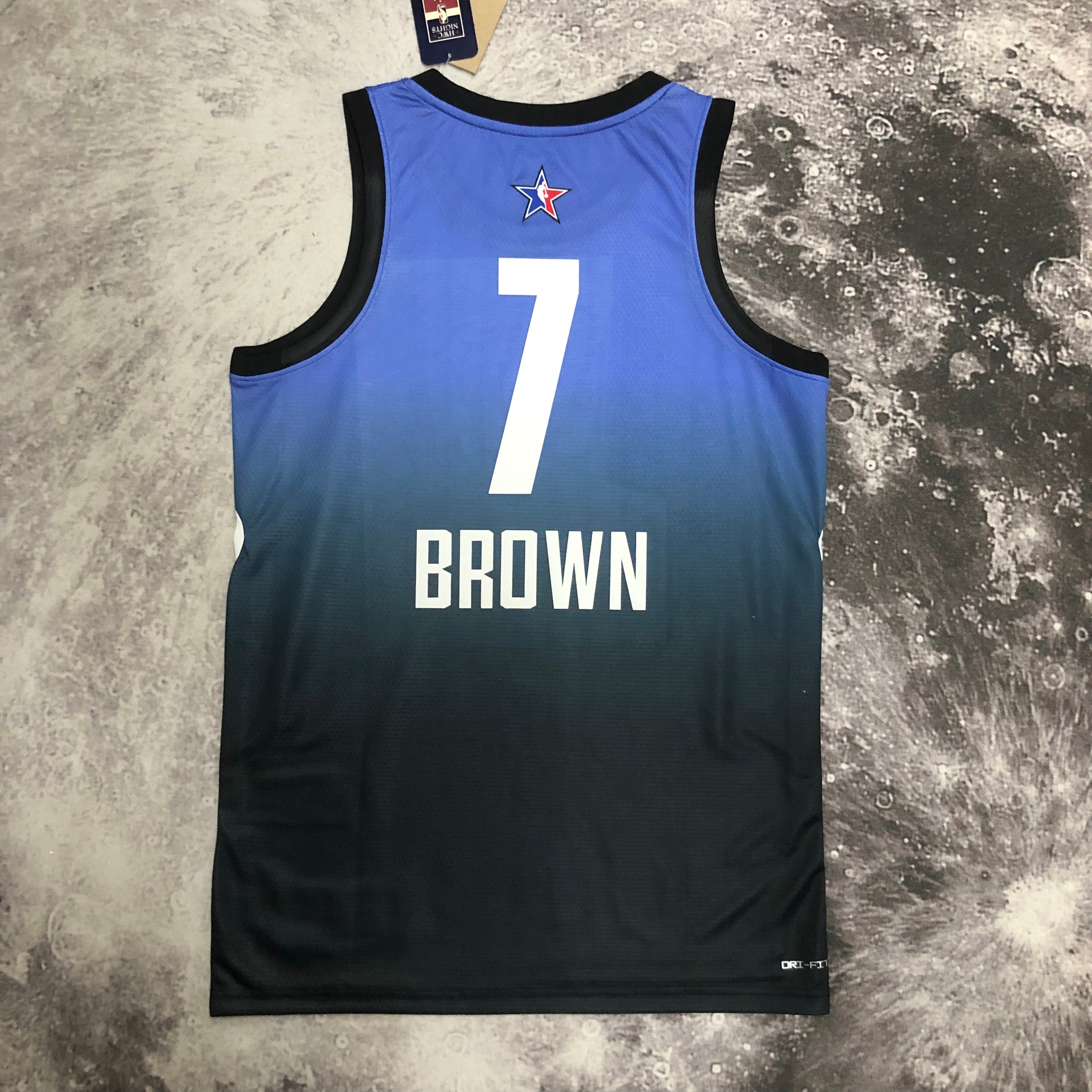 NBA Men Season 2023 Boston Celtics All Star Blue #7 BROWN Jersey High Quality Name and Number Print - leoleo123123