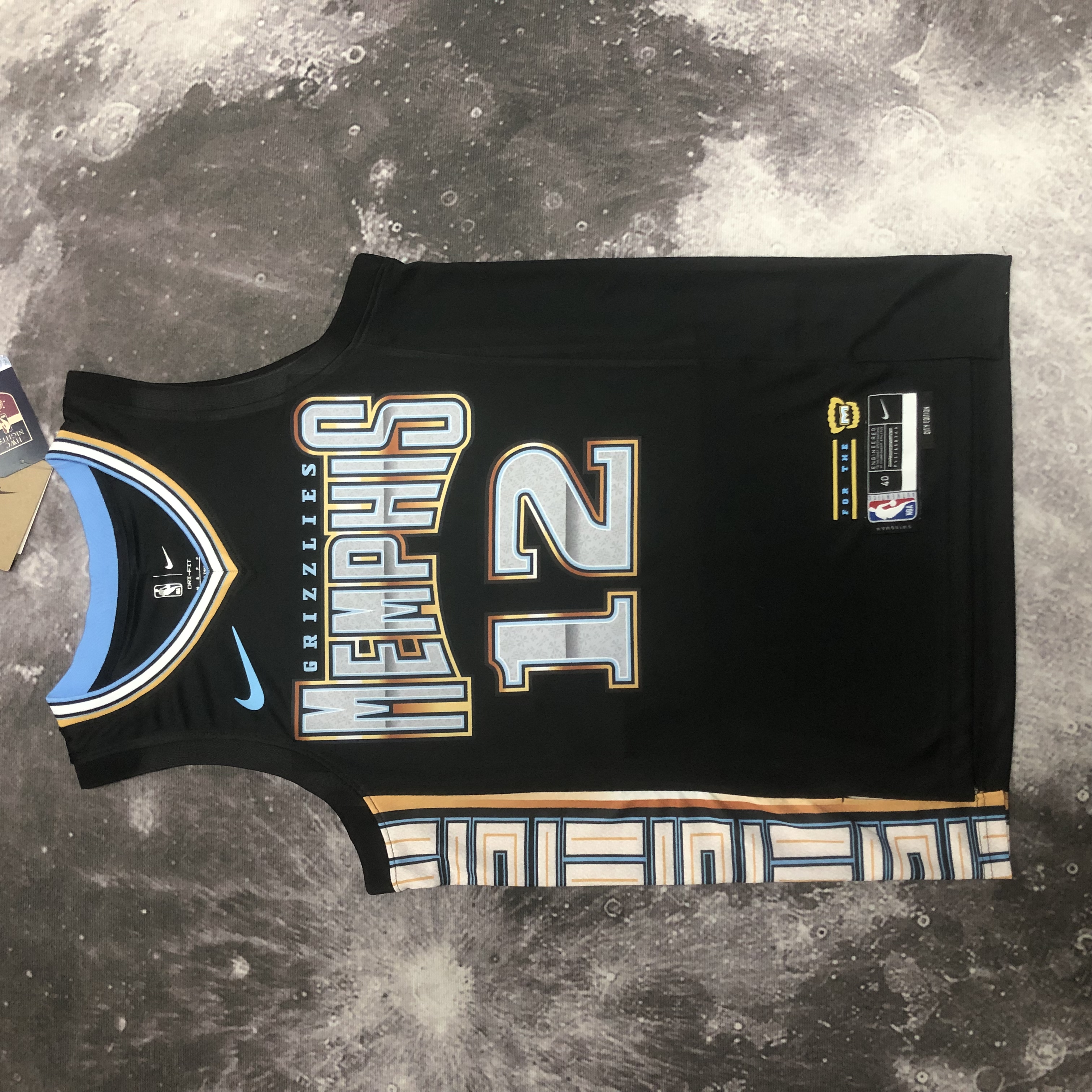 NBA Season 2023 Memphis Grizzlies Black #12 MORANT Jersey High Quality Name and Number Print - leoleo123123