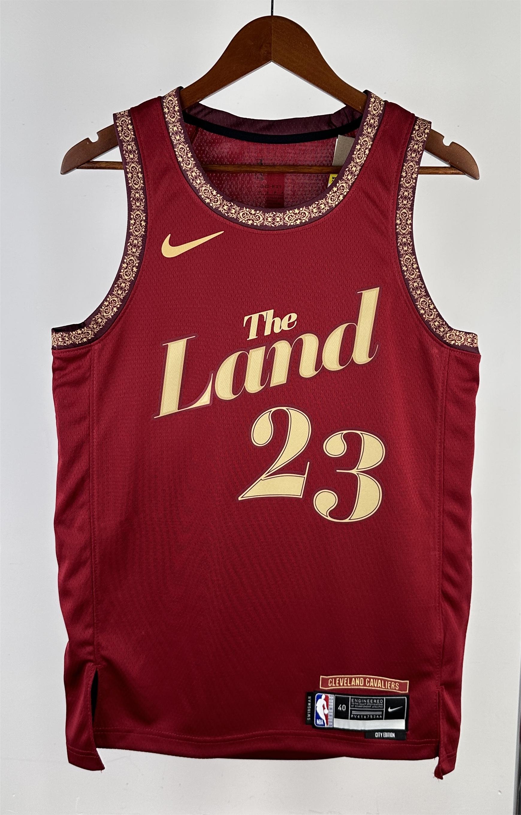 NBA 2024 Men Cleveland Cavaliers City Edition Red #23 JAMES Jersey High Quality Name and Number Print - leoleo123123