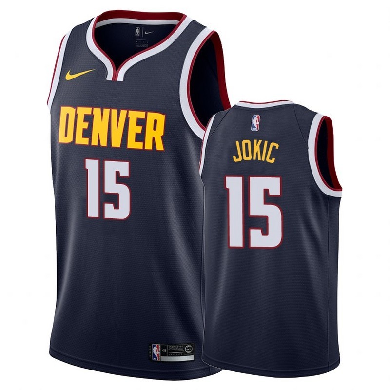 NBA Men Denver Nuggets Dark Blue #15 JOKIC Jersey High Quality Name and Number Print - leoleo123123