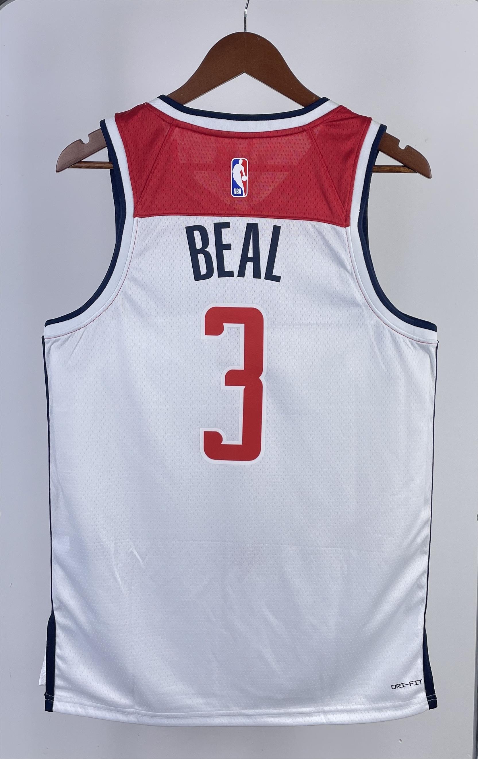 NBA Men 2023 Washington Wizards White #3 BEAL Jersey High Quality Name and Number Print - leoleo123123
