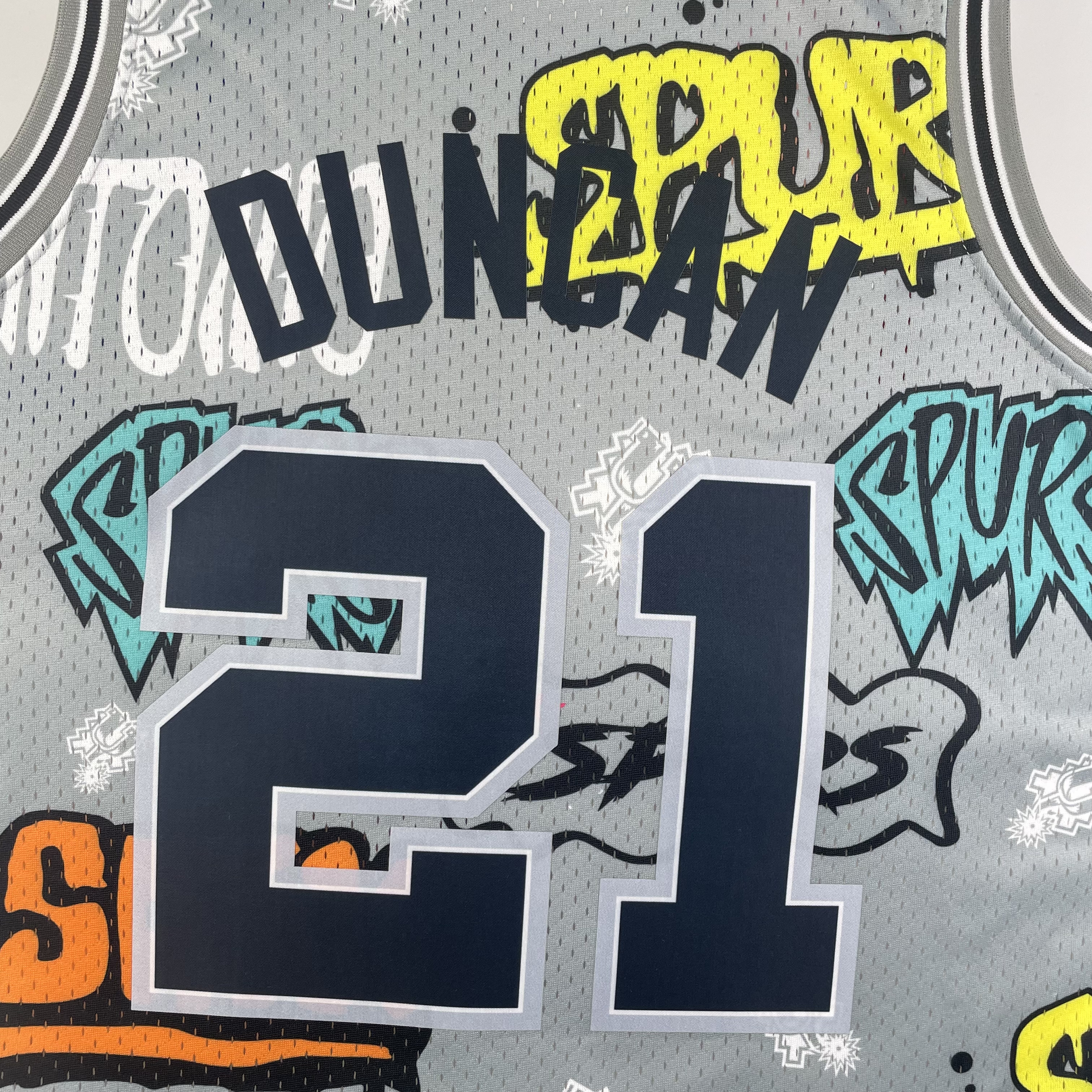 NBA Men 98-99 San Antonio Spurs Grey Retro #21 DUNCAN Swingman Jersey - leoleo123123