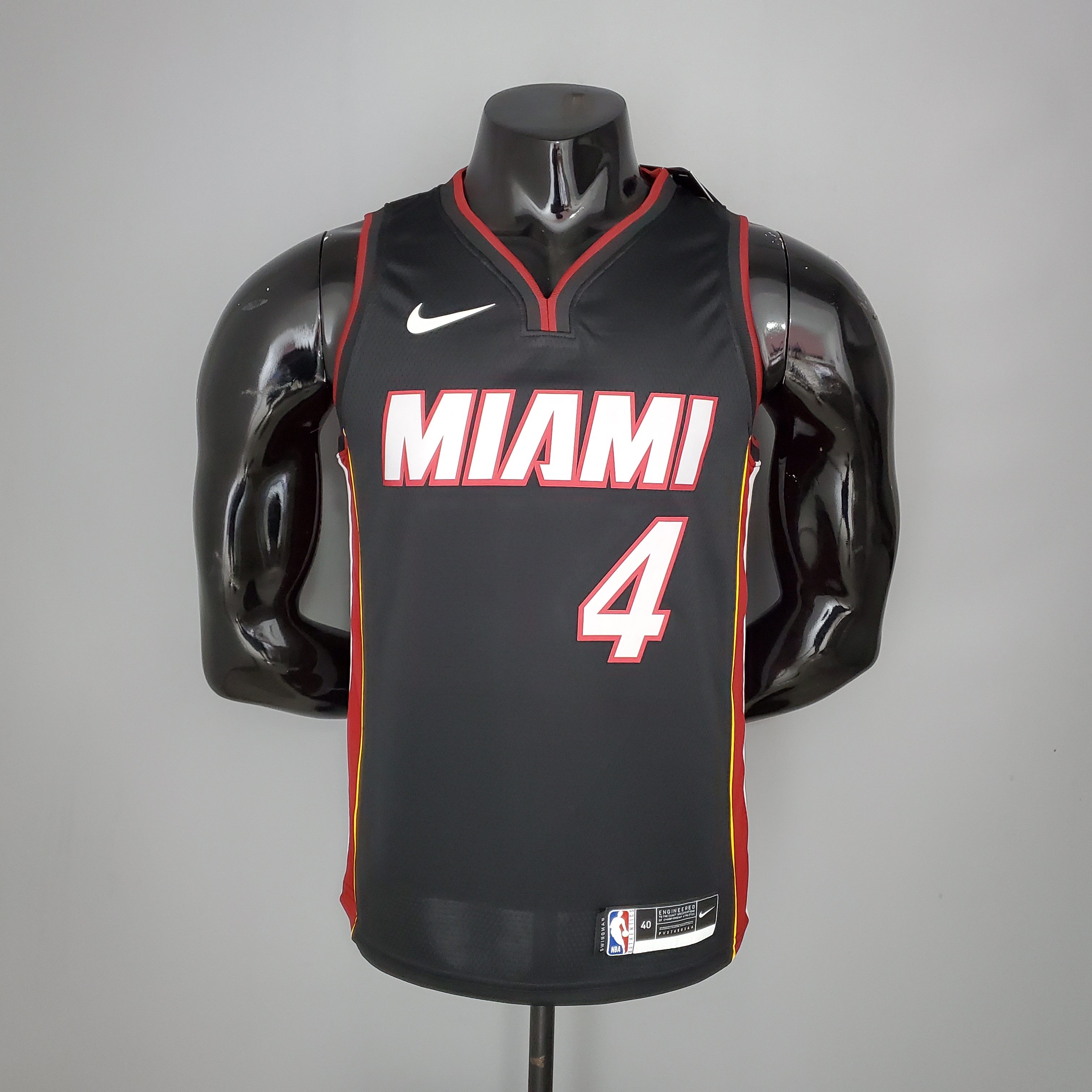 NBA Men Miami Heat Black #4 OLADIPO Jersey High Quality Name and Number Print - leoleo123123