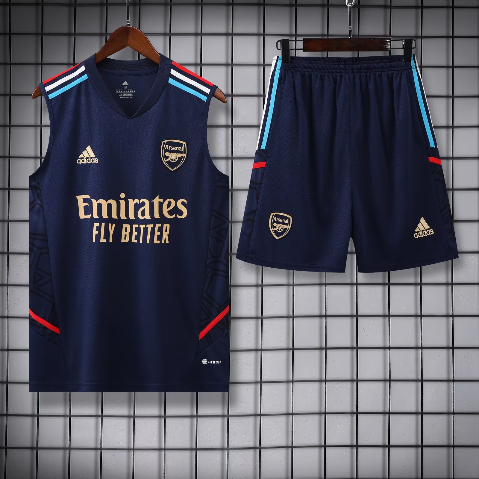23/24 Arsenal Dark Blue Vest Training Set--Vest and Short Pant Training Tracksuit - leoleo123123