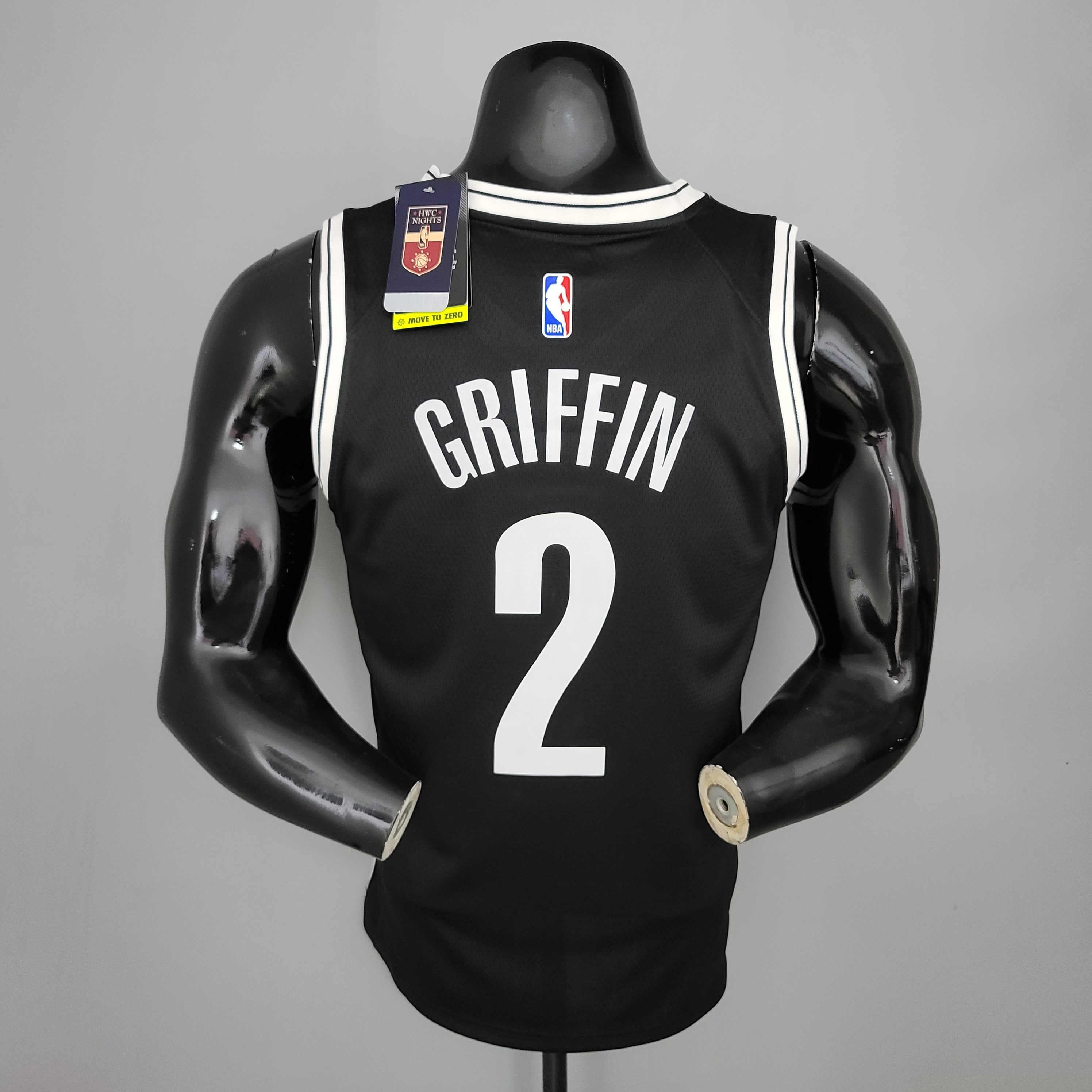 NBA Men New Brooklyn Nets Black #2 GRIFFIN Jersey High Quality Name and Number Print - leoleo123123
