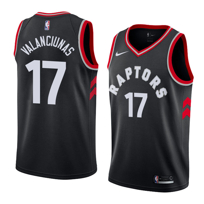 NBA Men Toronto Raptors Black #17 VALANCIUNAS Jersey High Quality Name and Number Print - leoleo123123