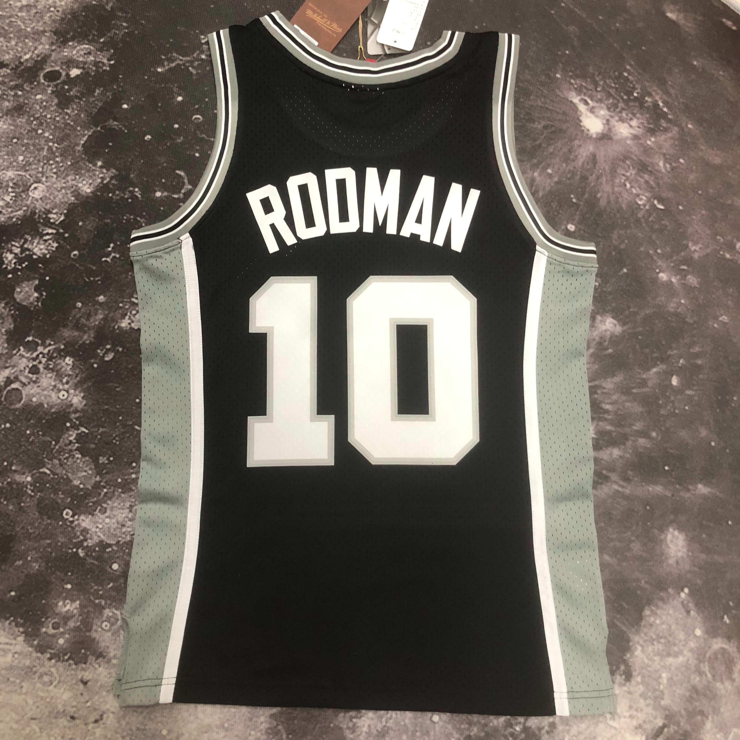 NBA Men 93-94 San Antonio Spurs Black #10 RODMAN Classics Swingman Jersey - leoleo123123