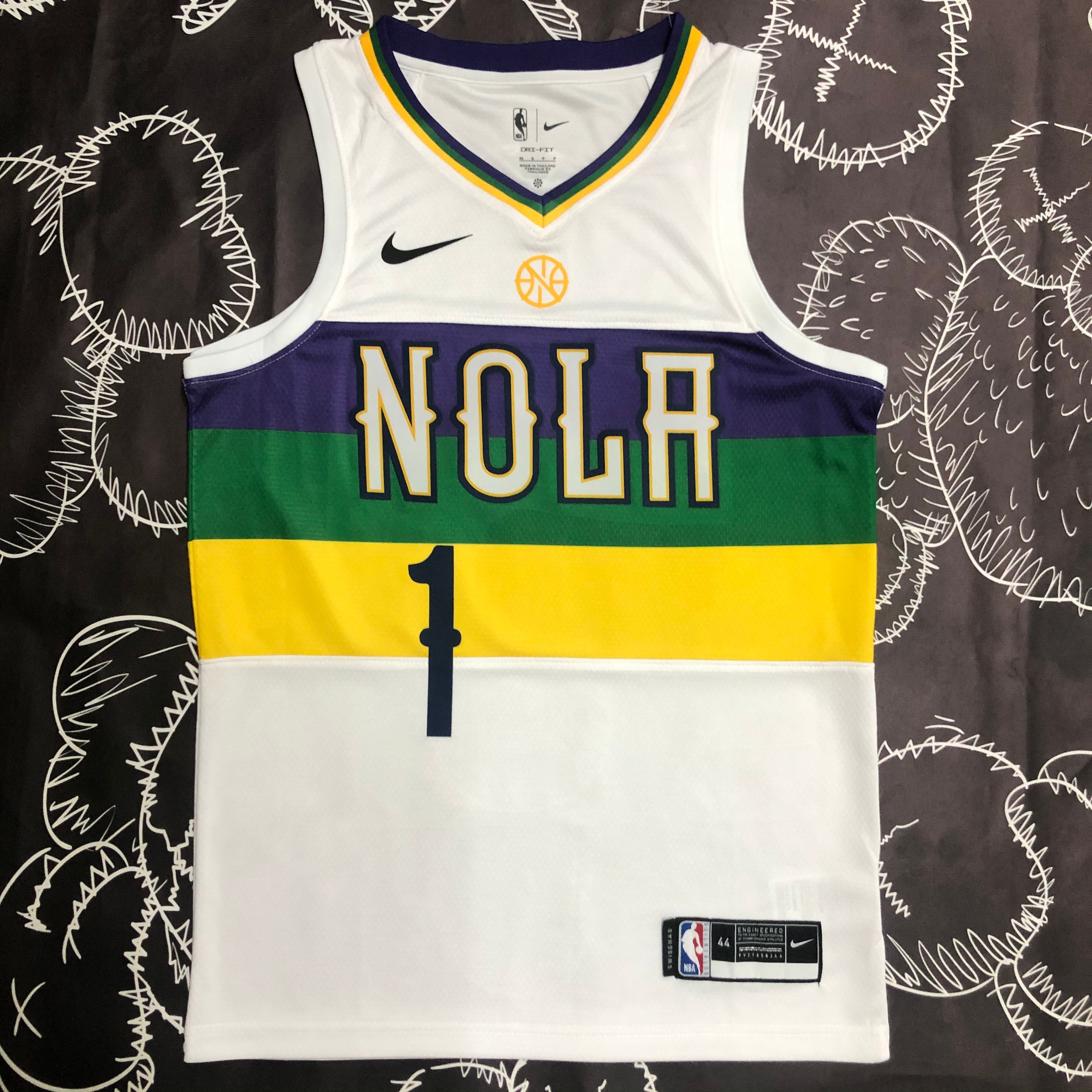 NBA Men Season 2018 New Orleans Pelicans White City #1 WILLIAMSON Jersey High Quality Name and Number Print - leoleo123123