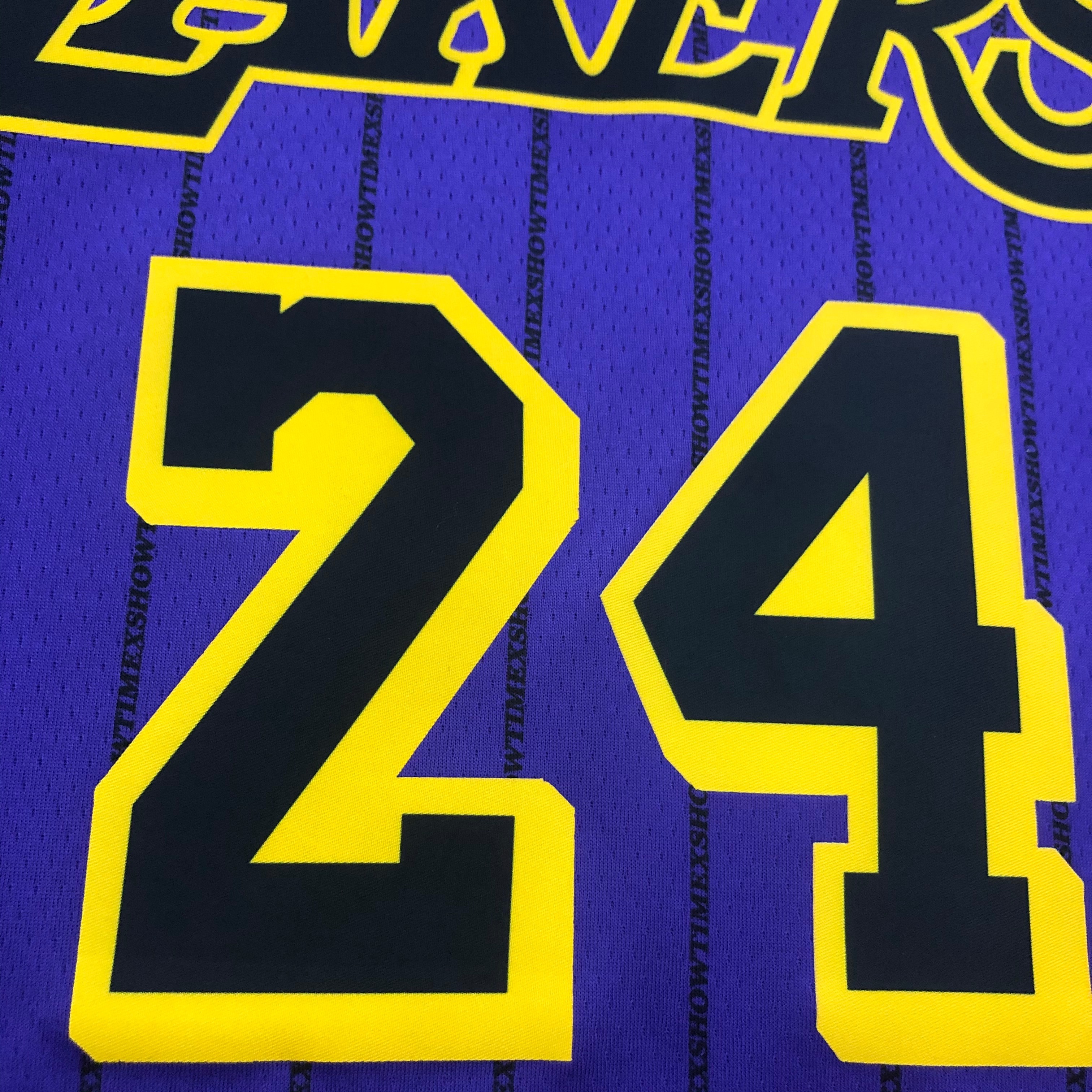 NBA Men Los Angeles Lakers Retro Purple with Black Lines #24 BRYANT Round Neck Jersey High Quality Name and Number Print - leoleo123123