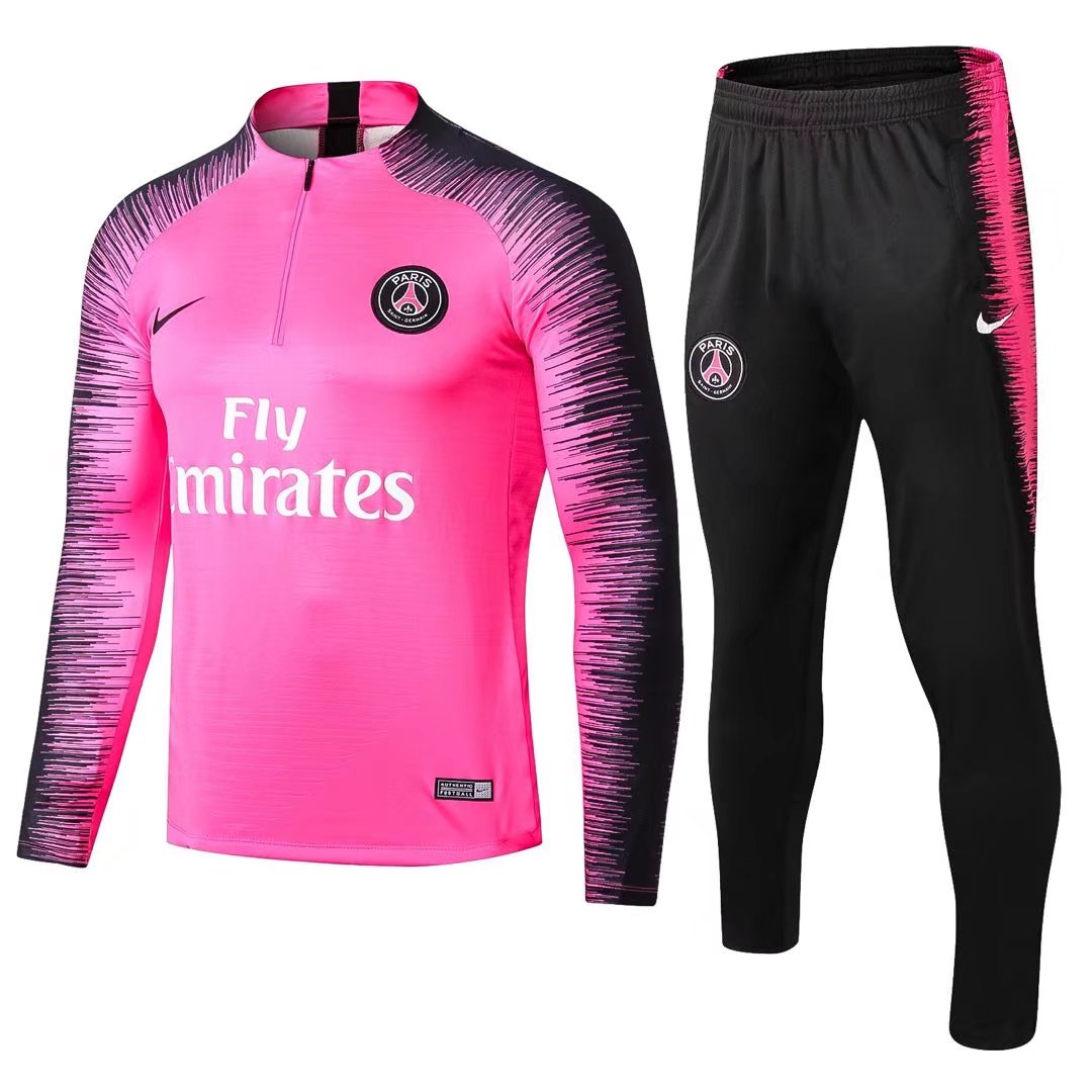 18-19 PSG Pink Sweater Player Version Tracksuit with Zipper Thai Quality - leoleo123123