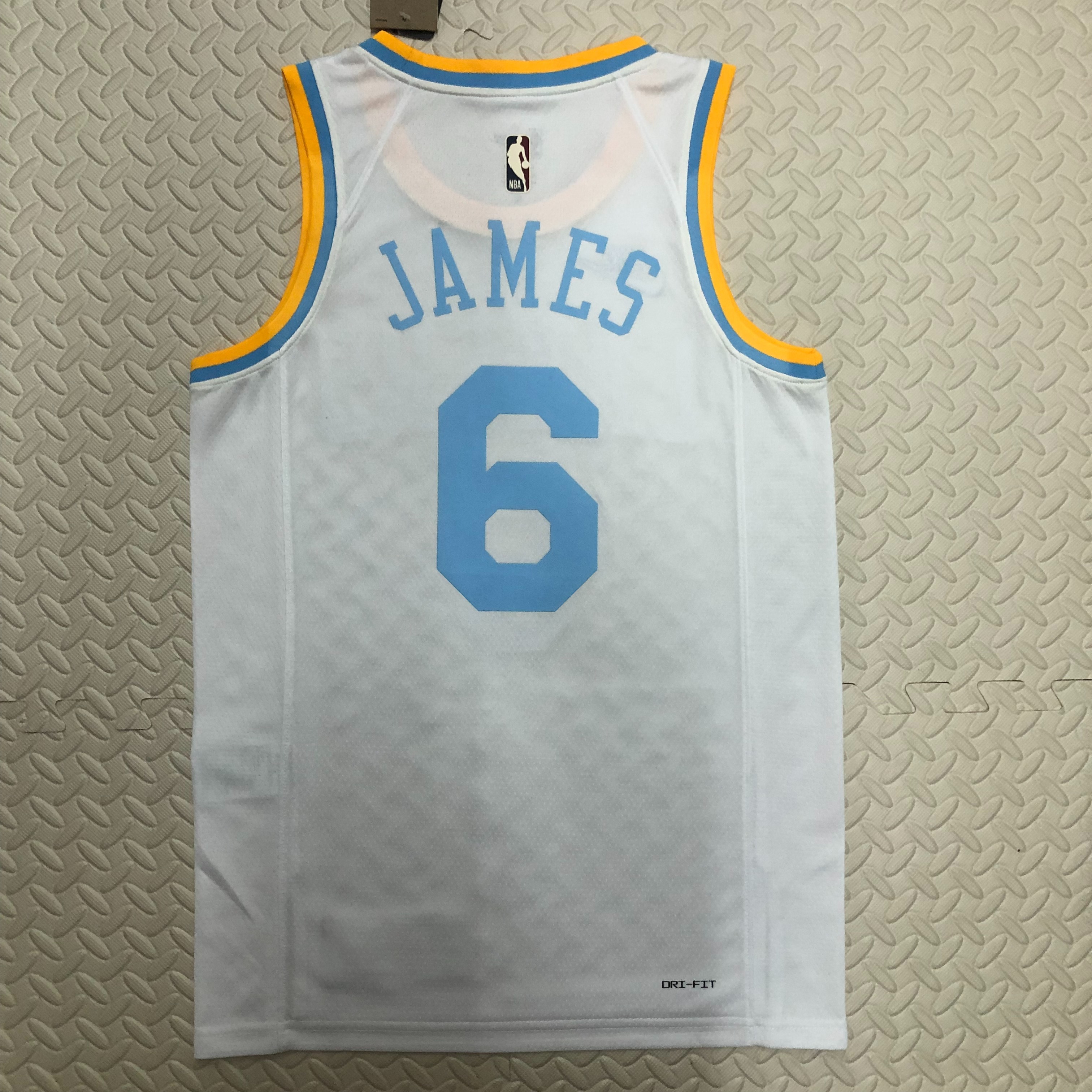 NBA Men Season 2023 Los Angeles Lakers White Retro Round Neck #6 JAMES Jersey High Quality Name and Number Print - leoleo123123