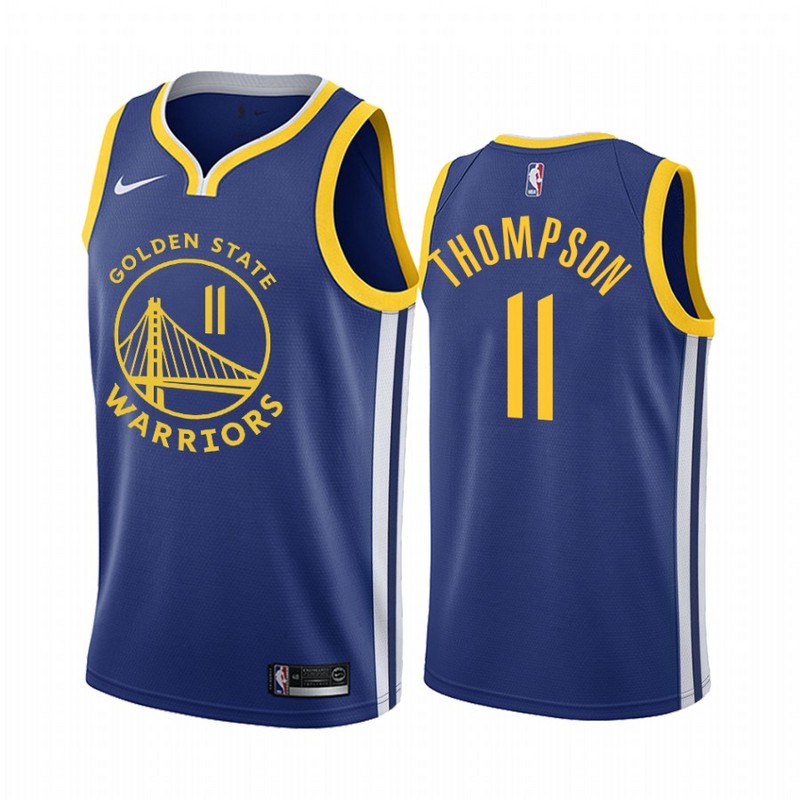 NBA Men Golden State Warriors 19-20 Season Blue #11 THOMPSON Jersey High Quality Name and Number Print - leoleo123123