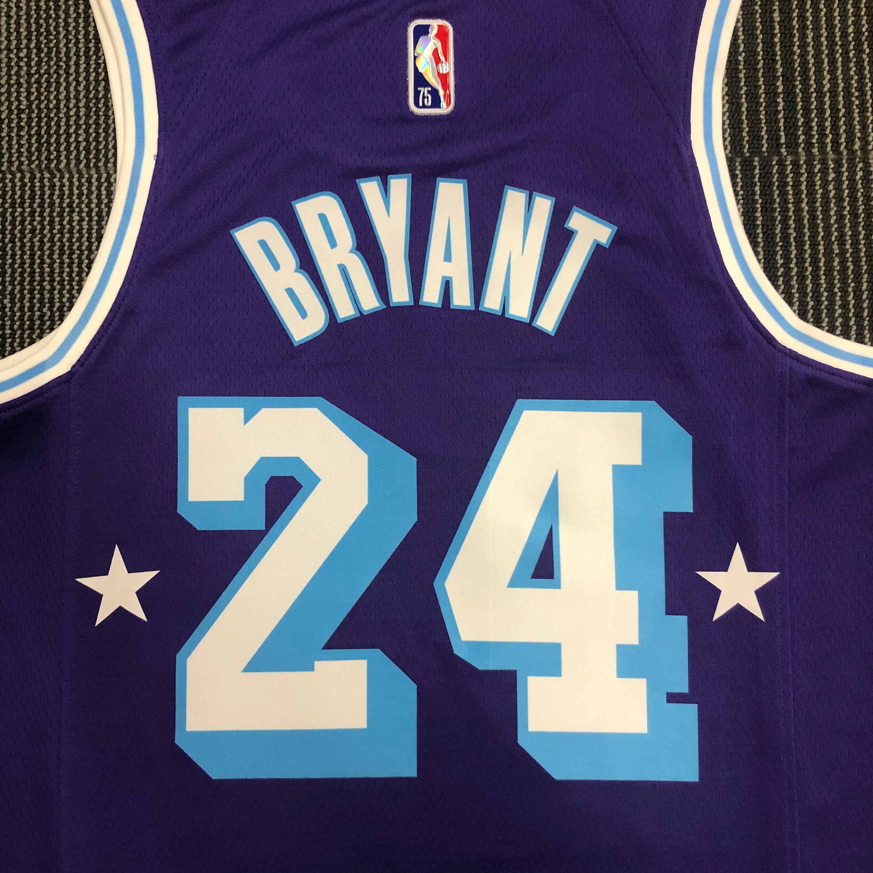 NBA Season 2022 75th Anniversary Los Angeles Lakers Purple Round Neck #24 BRYANT Jersey High Quality Name and Number Print - leoleo123123