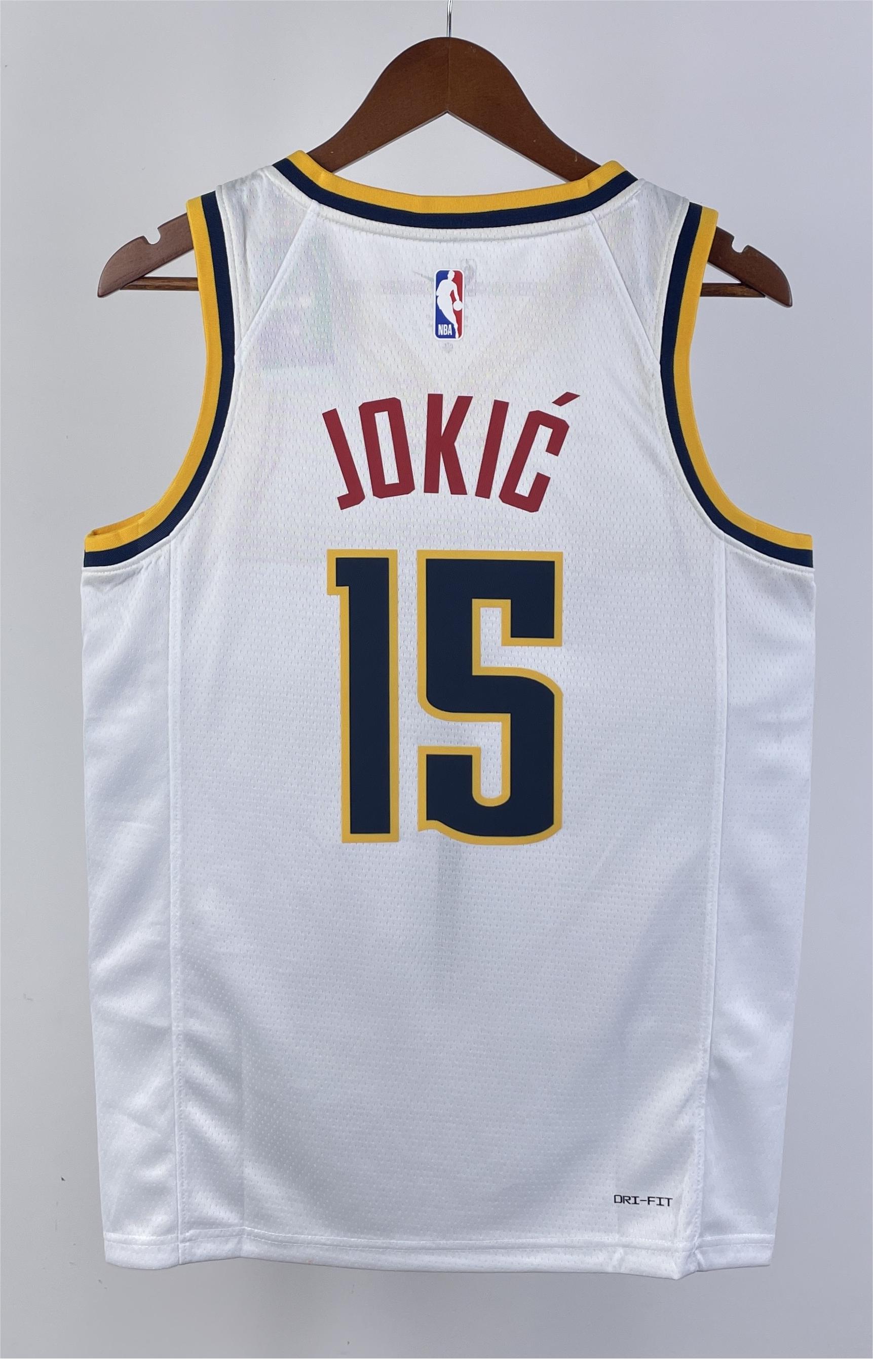 NBA Men Season 2023 Denver Nuggets White #15 JOKIC Jersey High Quality Name and Number Print - leoleo123123