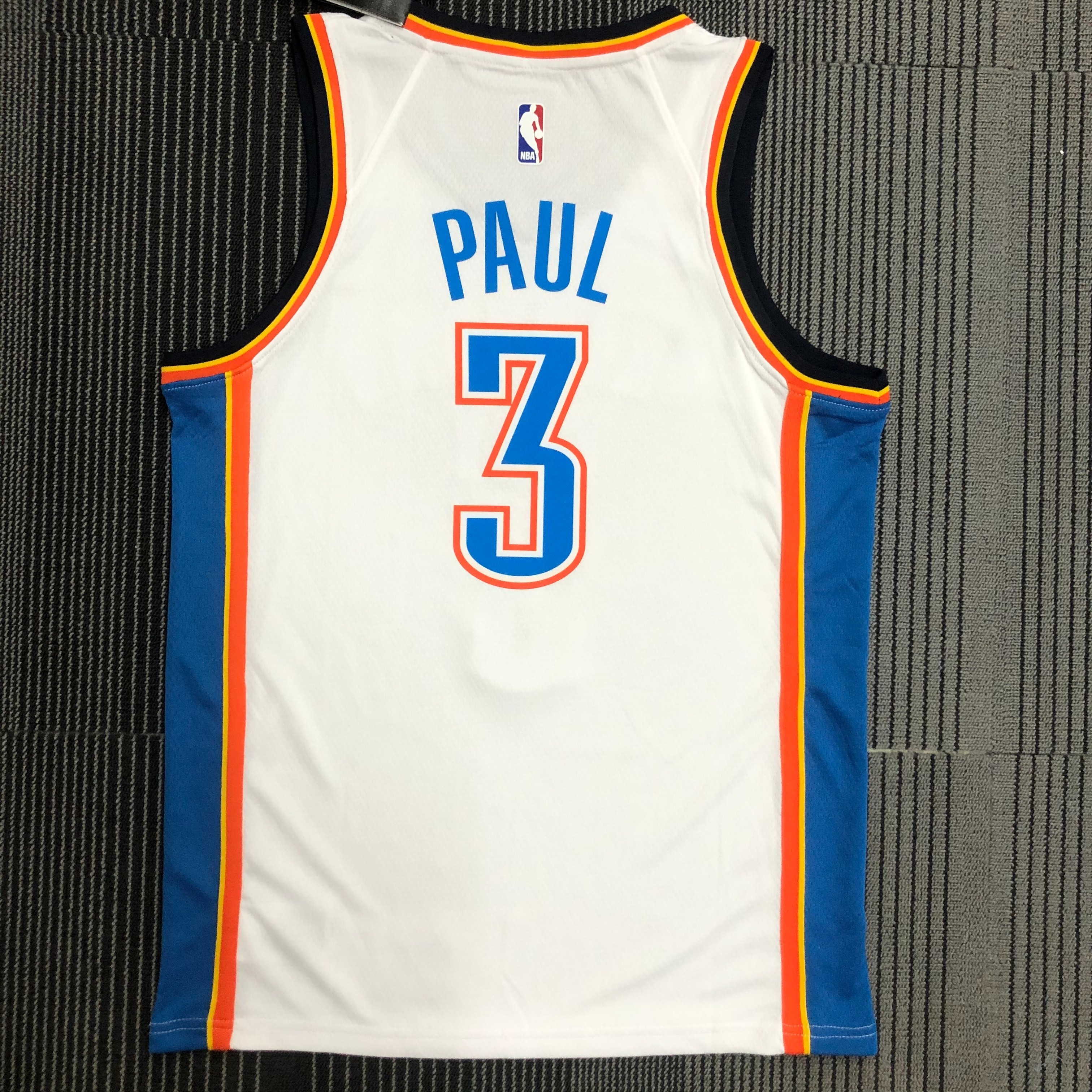 NBA Men Oklahoma City Thunder White #3 PAUL Jersey High Quality Name and Number Print - leoleo123123