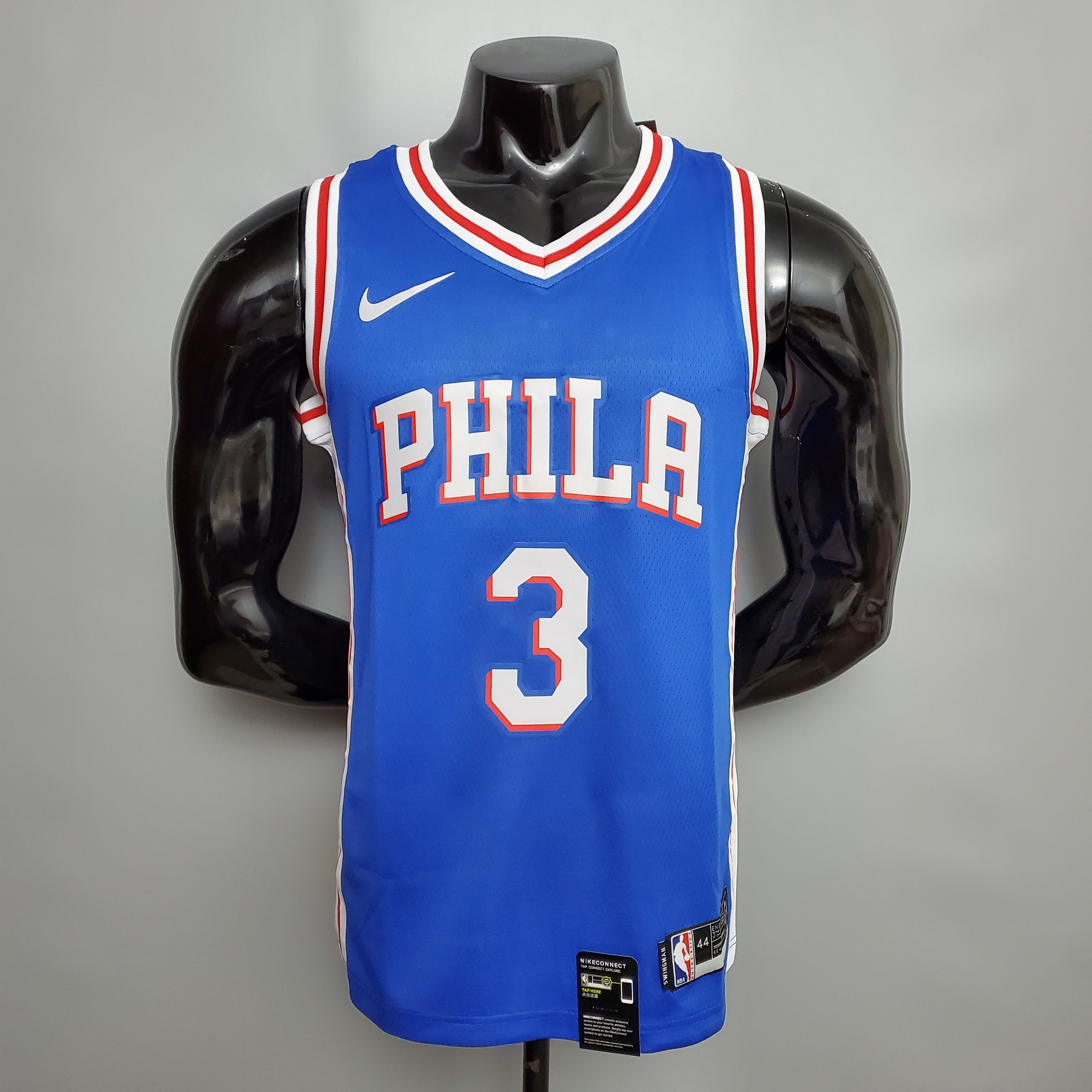 NBA Men Philadelphia 76ers Blue #3 IVERSON Jersey High Quality Name and Number Print - leoleo123123