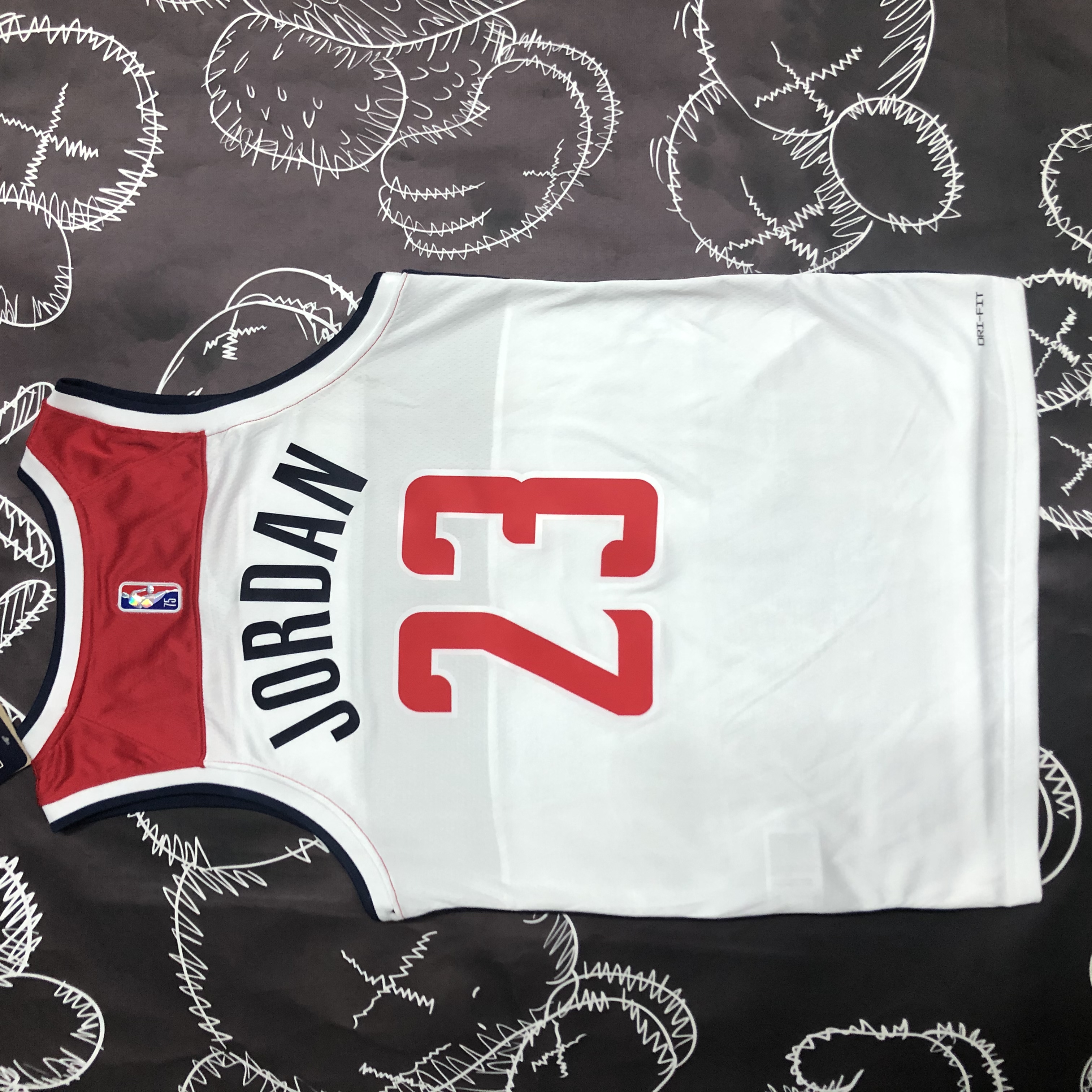 NBA Men 75th Anniversary Washington Wizards White #23 JORDAN Jersey High Quality Name and Number Print - leoleo123123