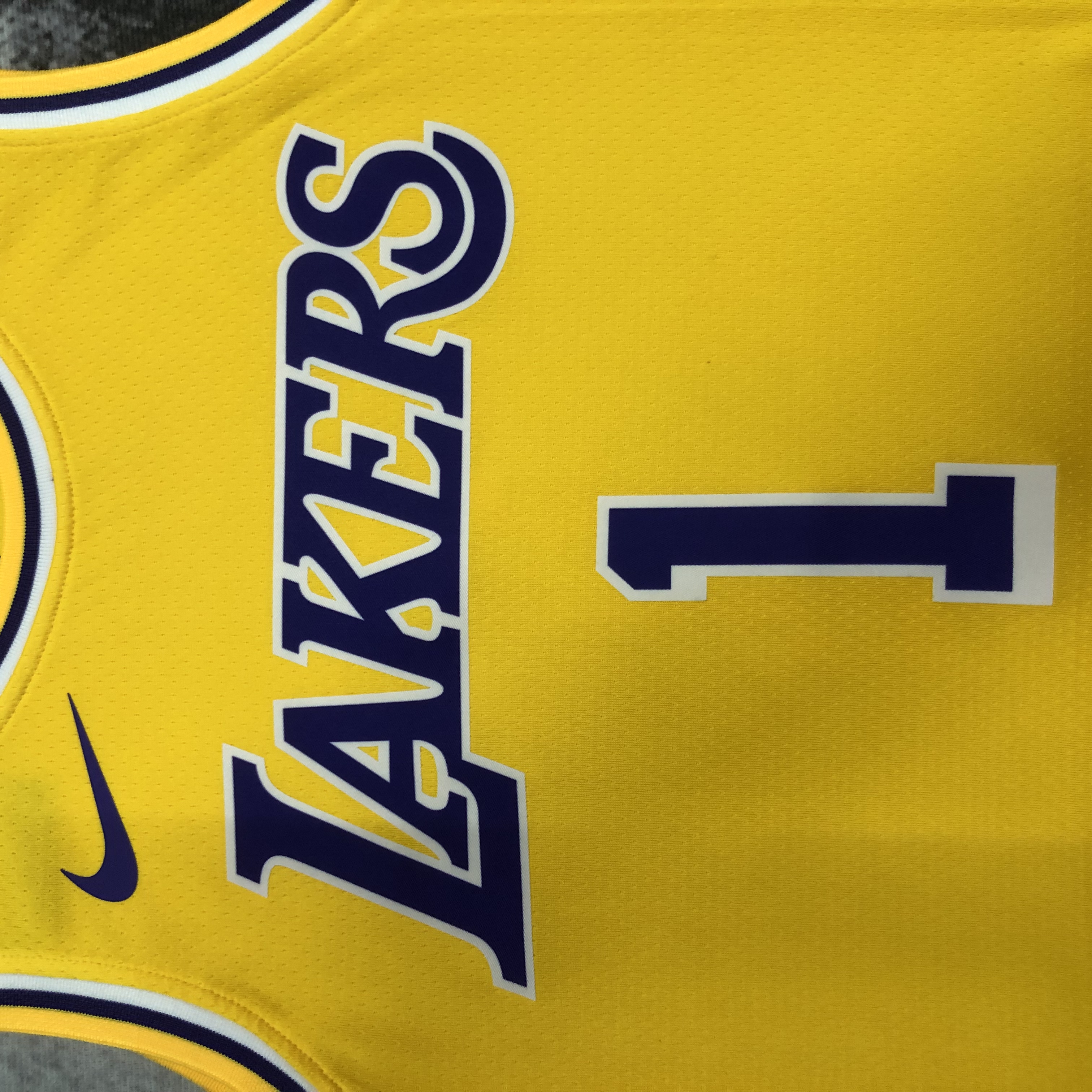 NBA Men Season 2023 Los Angeles Lakers Yellow #1 RUSSELL Jersey High Quality Name and Number Print - leoleo123123