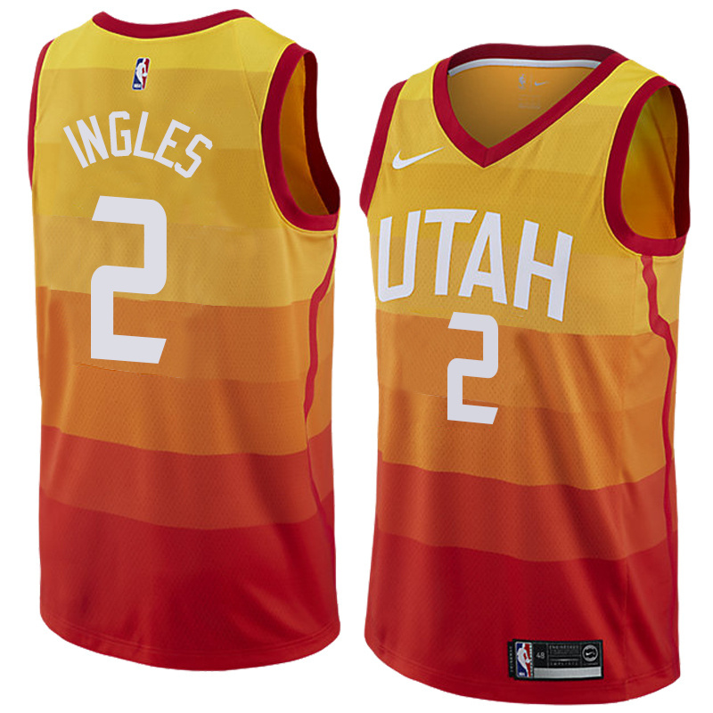NBA Men Utah Jazz Yellow & Orange #2 INGLES Jersey High Quality Name and Number Print - leoleo123123