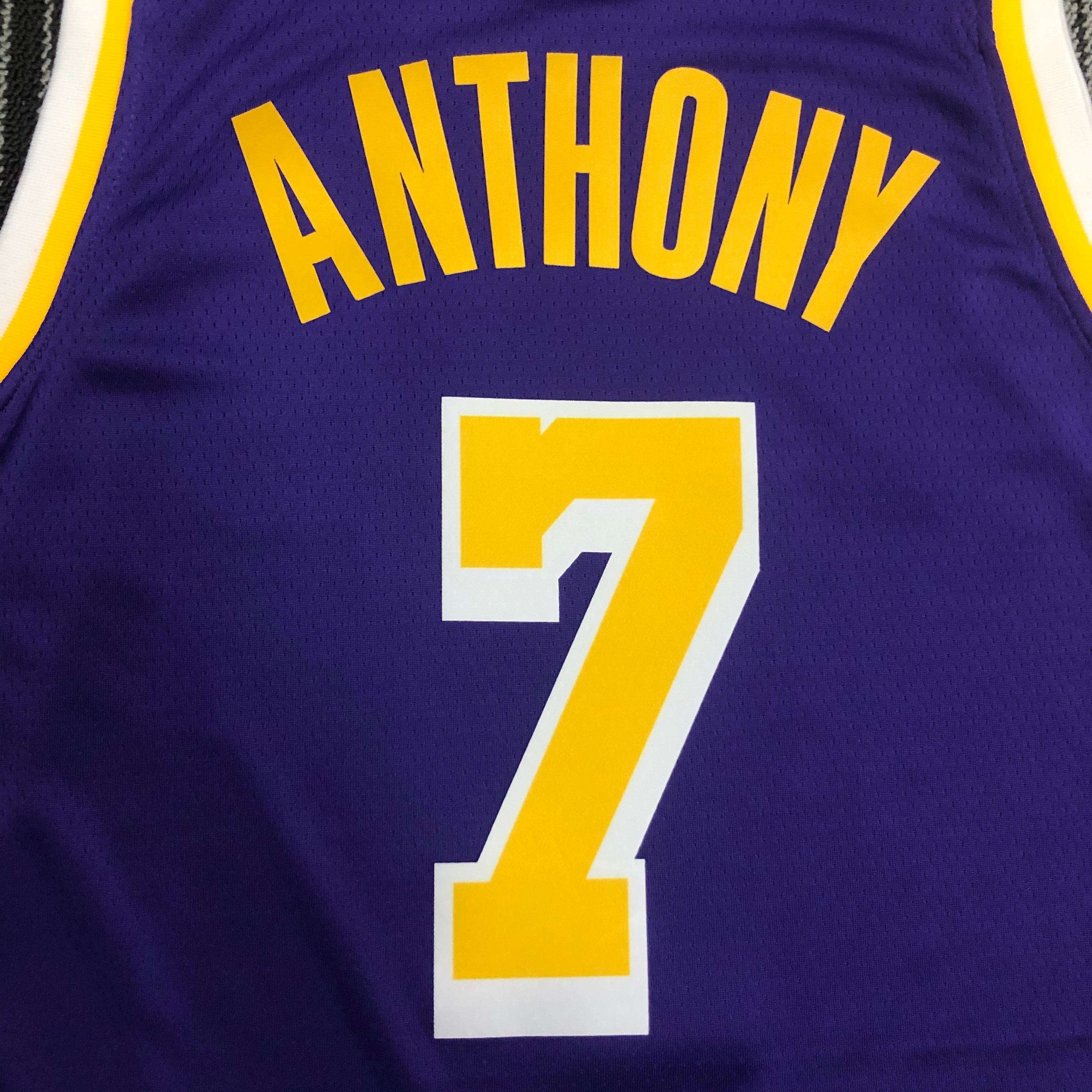 NBA Men Los Angeles Lakers Retro Purple #7 ANTHONY Round Neck Jersey High Quality Name and Number Print - leoleo123123