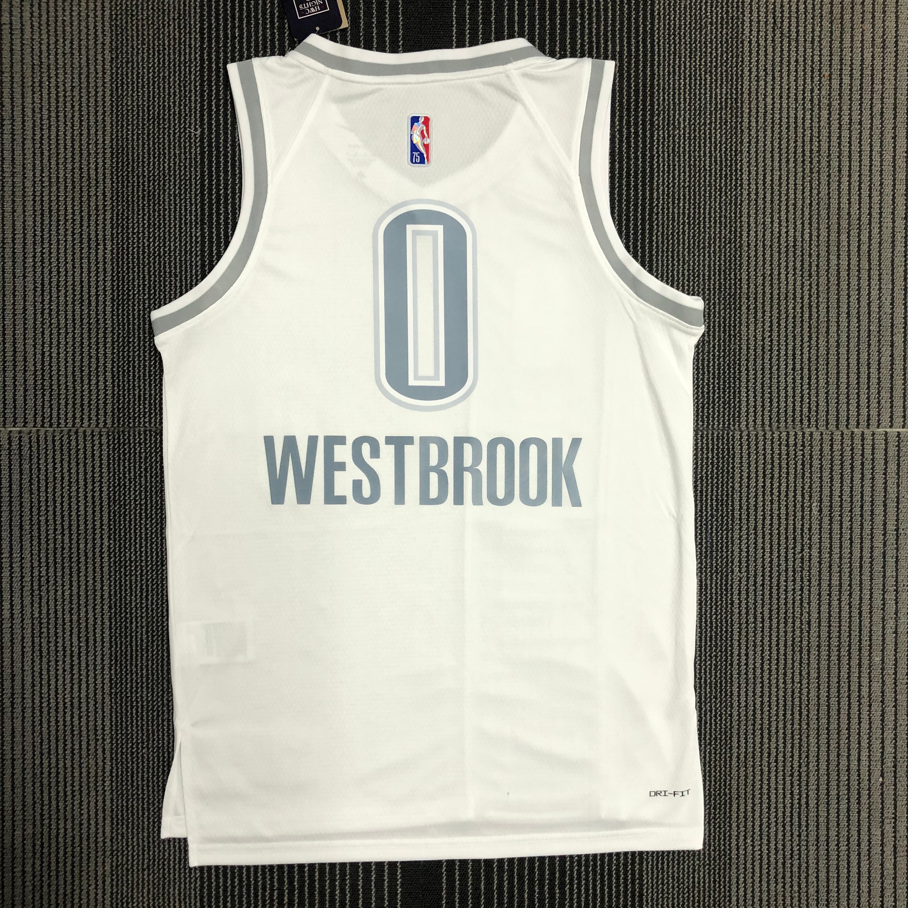 NBA Men 75th Anniversary Oklahoma City Thunder City Version White #0 WESTBROOK Jersey High Quality Name and Number Print - leoleo123123