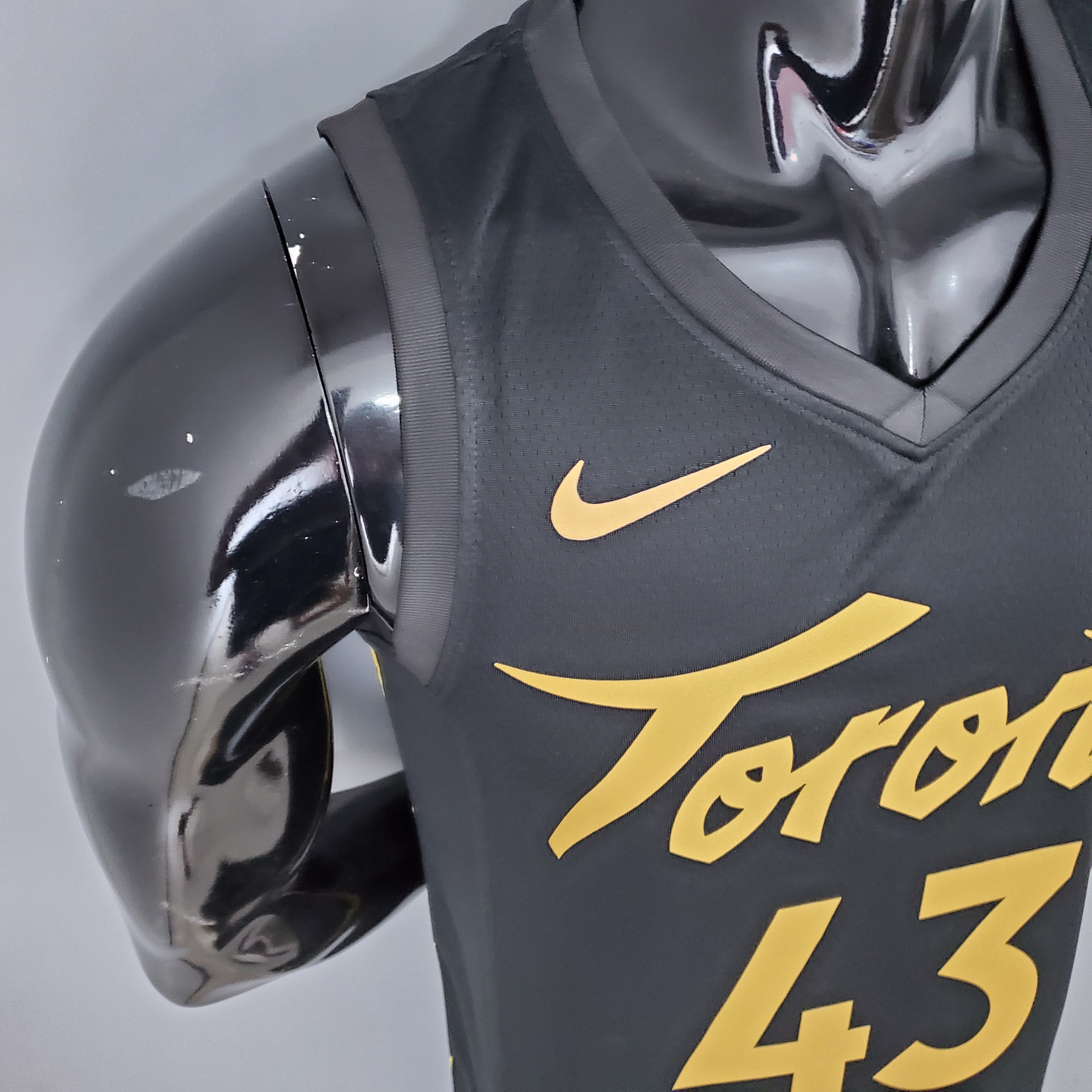 2021 season SIAKAM#43 Raptors Black Gold NBA Jersey High Quality Name and Number Print - leoleo123123