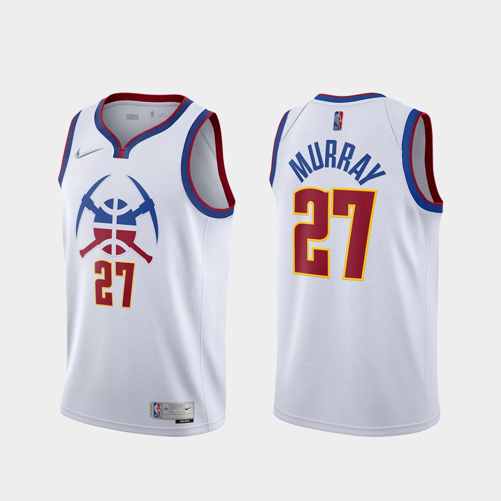 NBA Men Season 2021 Denver Nuggets White Award Version #27 MURRAY Jersey High Quality Name and Number Print - leoleo123123