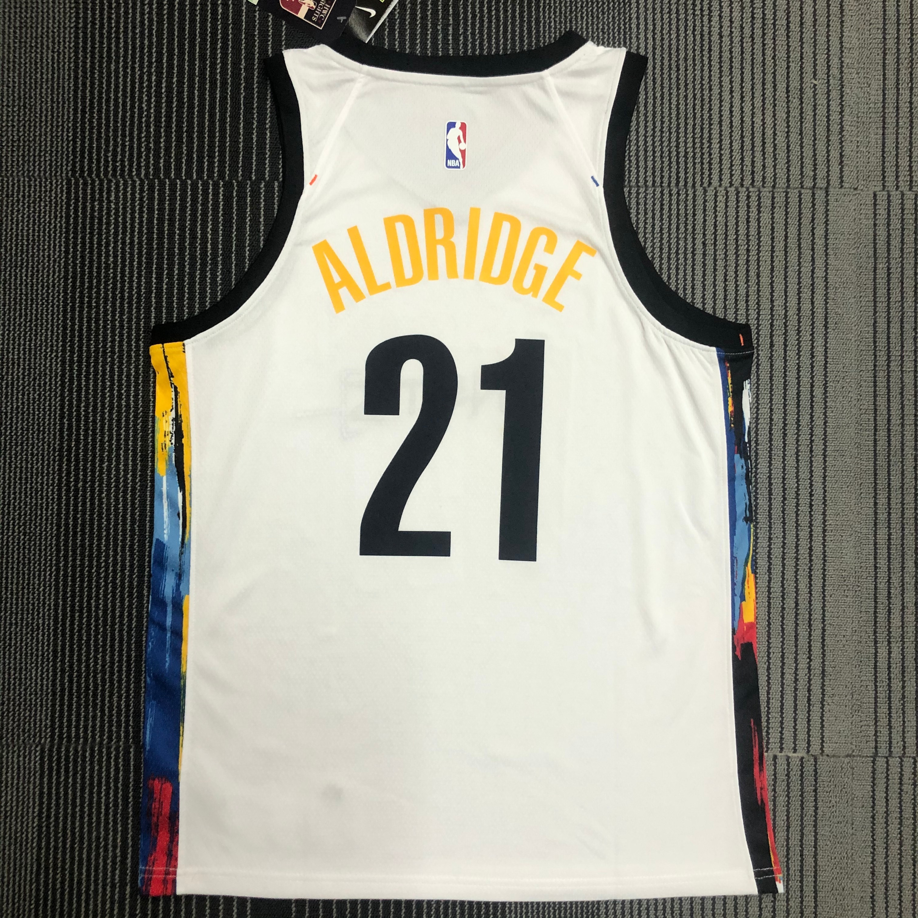 NBA Men Season 2021 Brooklyn Nets White City #21 ALDRIDGE Jersey High Quality Name and Number Print - leoleo123123