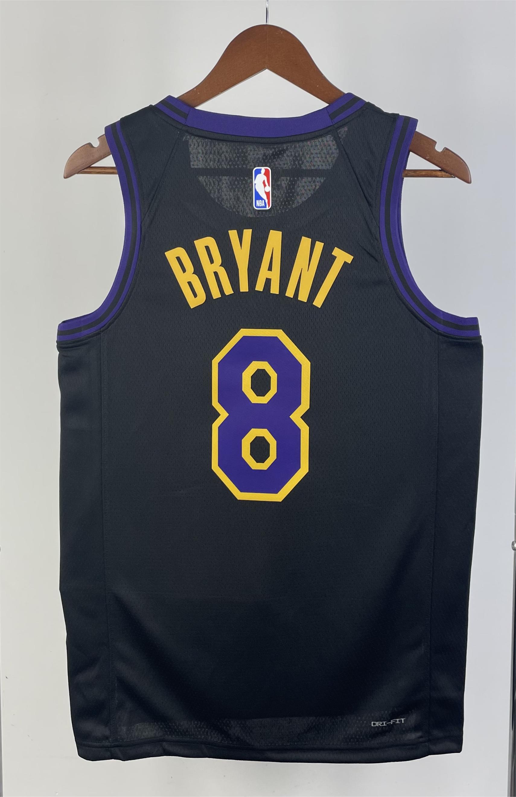 NBA Men 2024 Los Angeles Lakers Black City Version #8 BRYANT Jersey High Quality Name and Number Print - leoleo123123