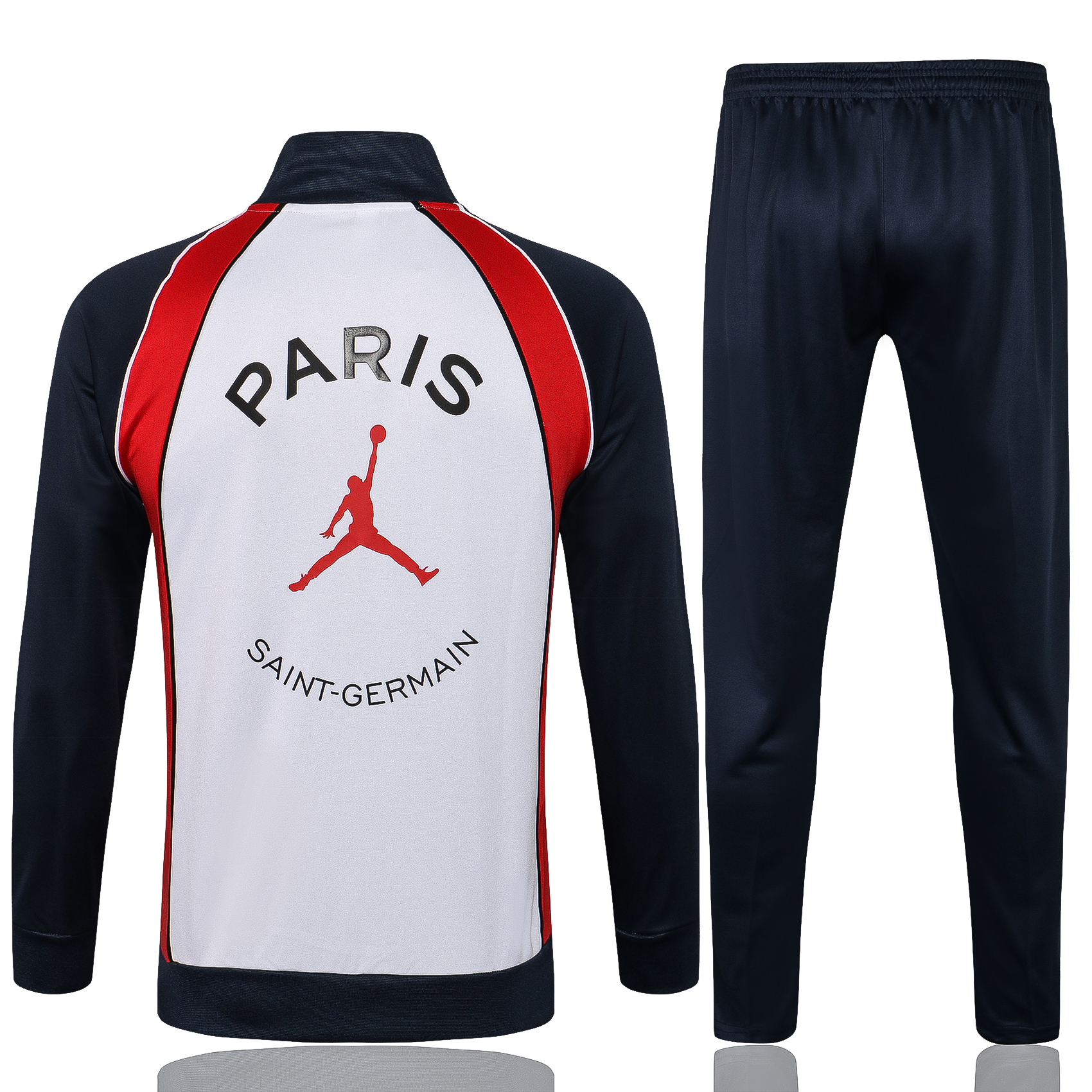 21-22 PSG White Jordan Jacket with Blue Sleeves Tracksuit Thai Quality - leoleo123123