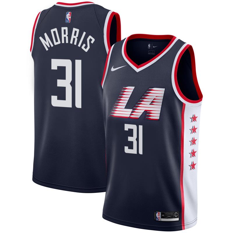 NBA Men Los Angeles Clippers Dark Blue City #31 MORRIS Jersey High Quality Name and Number Print - leoleo123123