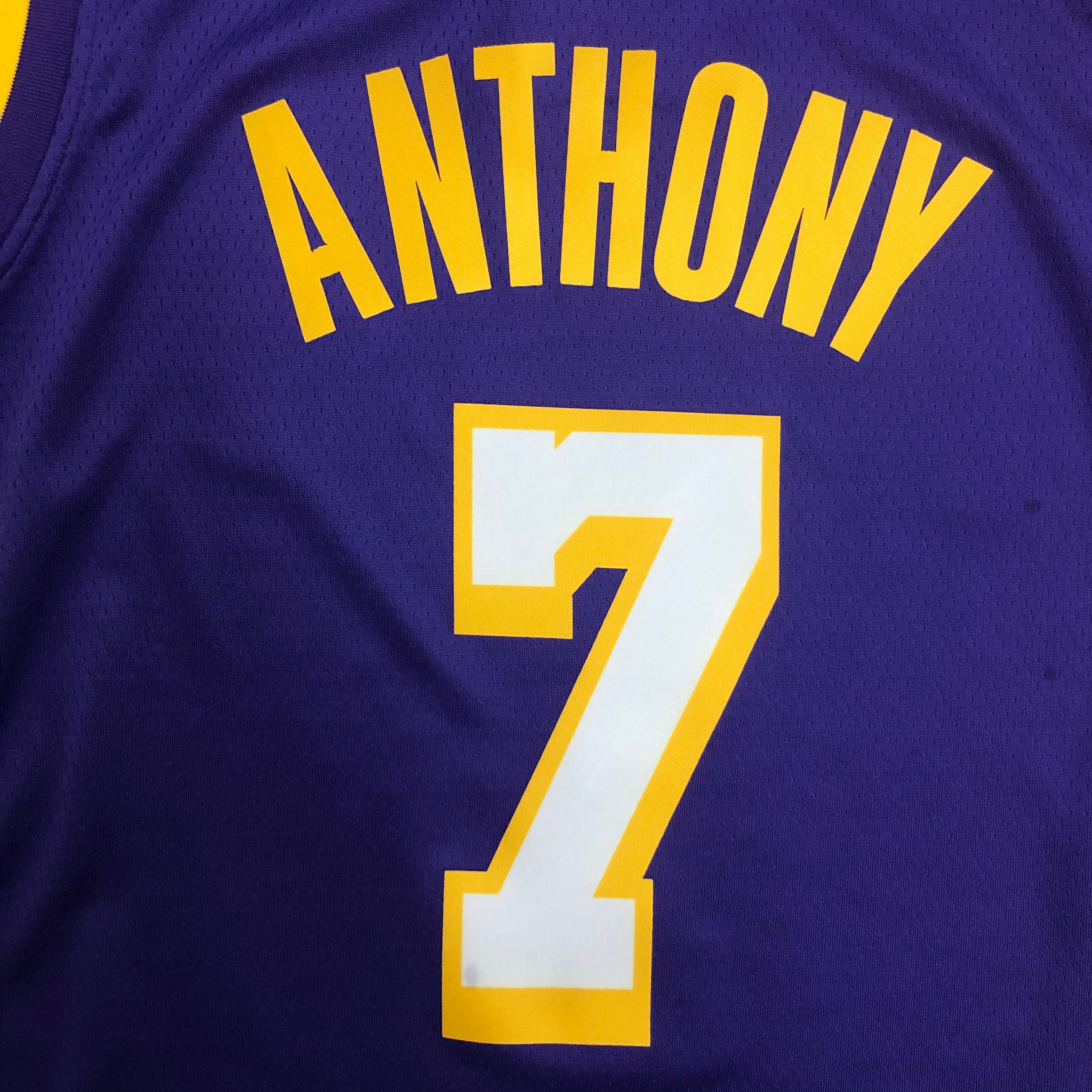 NBA Men Los Angeles Lakers Purple #7 ANTHONY V-neck Jersey High Quality Name and Number Print - leoleo123123