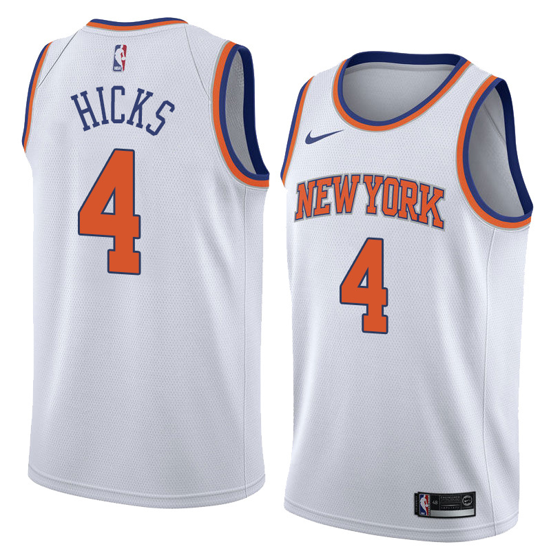 NBA Men New York Knicks White #4 HICKS Jersey High Quality Name and Number Print - leoleo123123