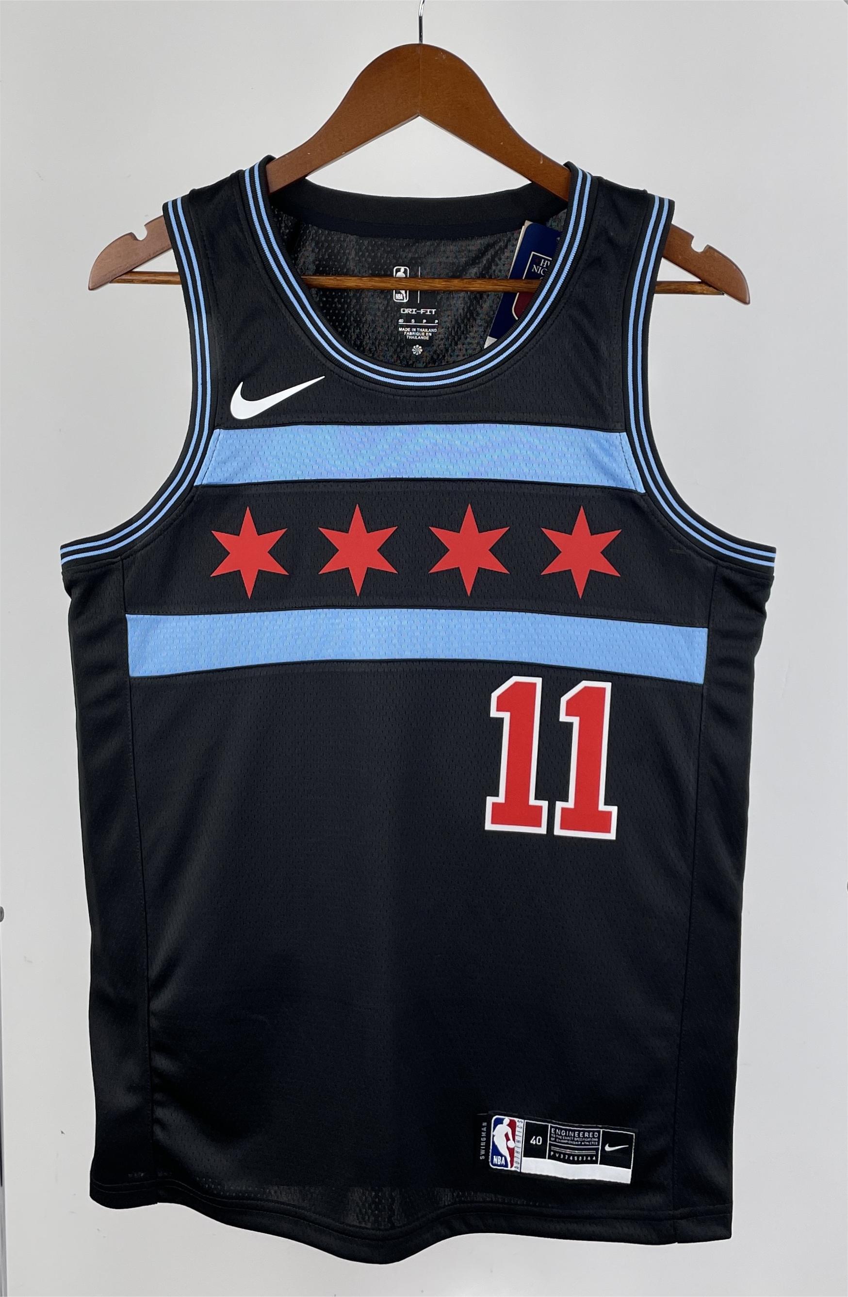 NBA 2019 Chicago Bulls City Edition Black #11 DEROZAN Swingman Jersey High Quality - leoleo123123