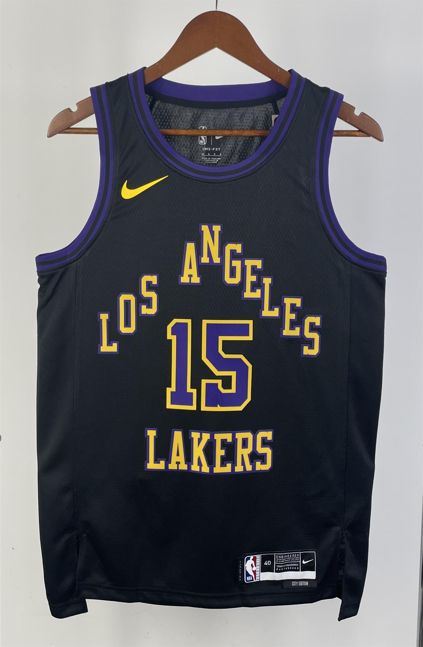NBA Men 2024 Los Angeles Lakers Black City Version #15 REAVES Jersey High Quality Name and Number Print - leoleo123123