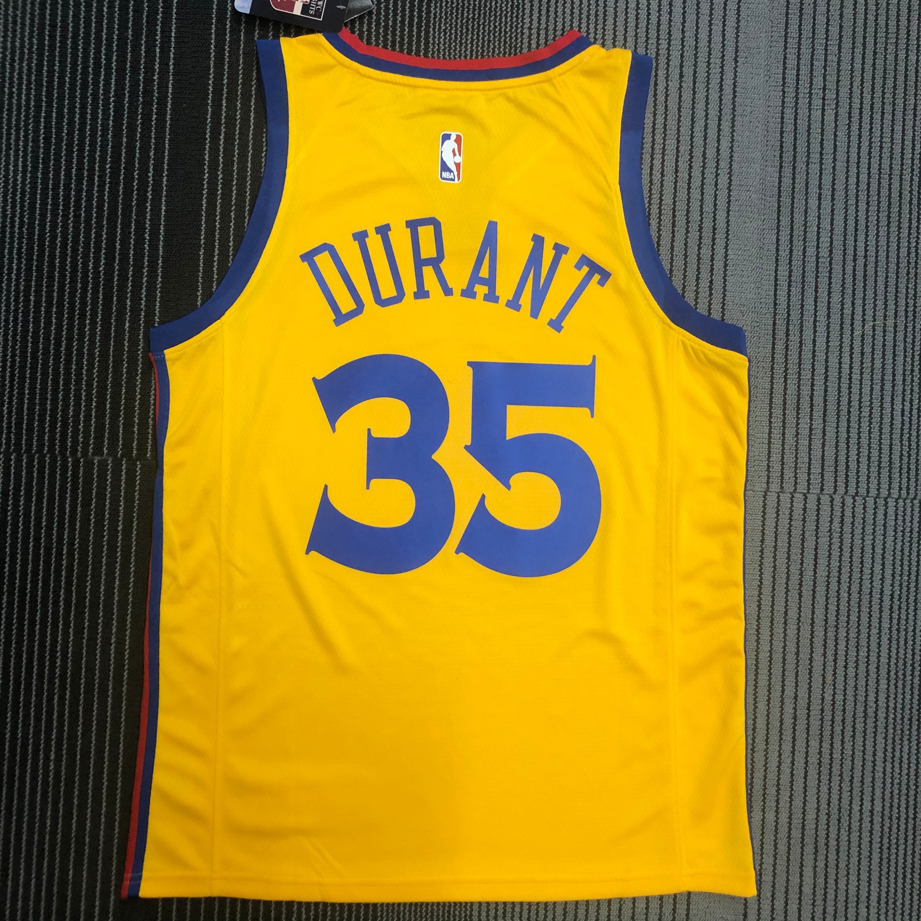 NBA Men Season 2018 Dragon Version Golden State Warriors Yellow #35 DURANT Jersey High Quality Name and Number Print - leoleo123123