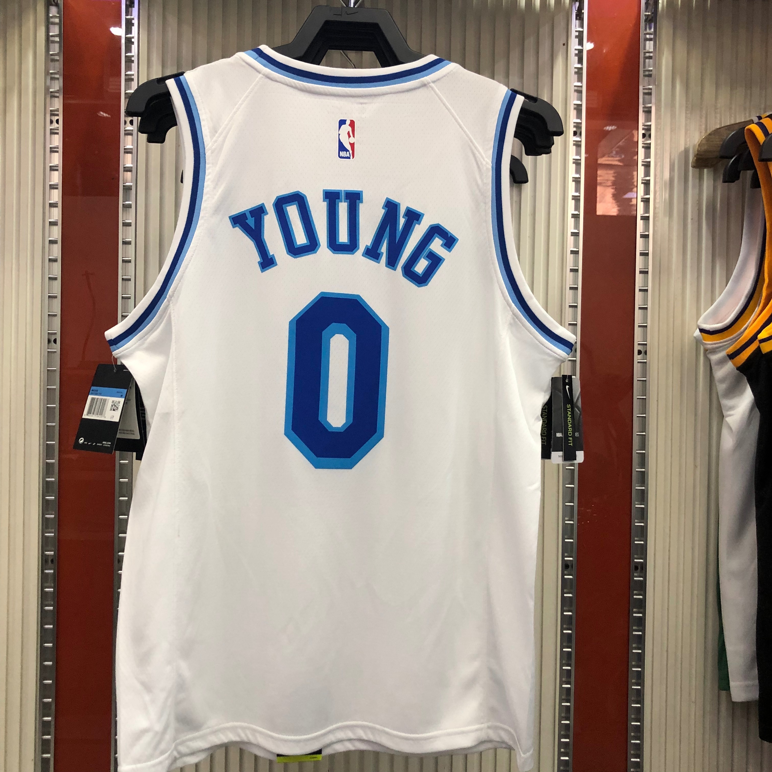 NBA Men Los Angeles Lakers Retro in Latin with Crenshaw #0 YOUNG white Round Neck Jersey High Quality Name and Number Print - leoleo123123